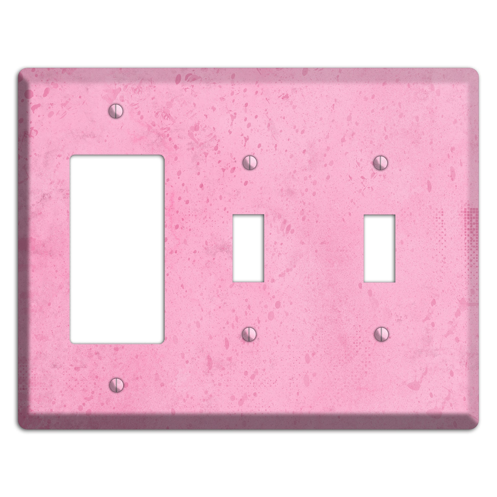 Illusion Pink Texture Rocker / 2 Toggle Wallplate