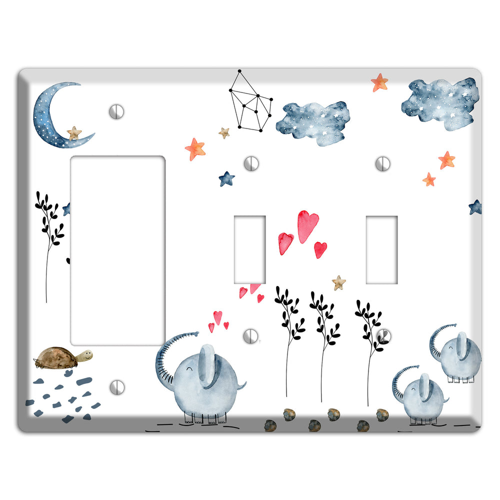 Elephant Rocker / 2 Toggle Wallplate