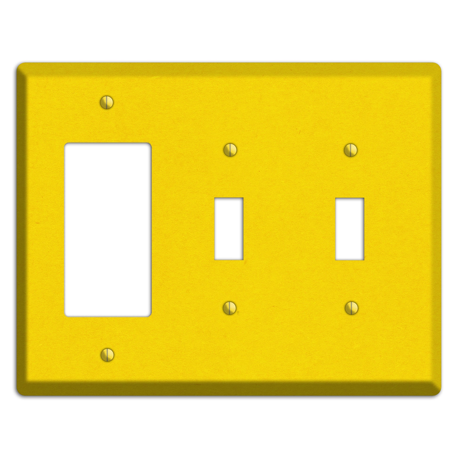 Tangerine Yellow Kraft Rocker / 2 Toggle Wallplate
