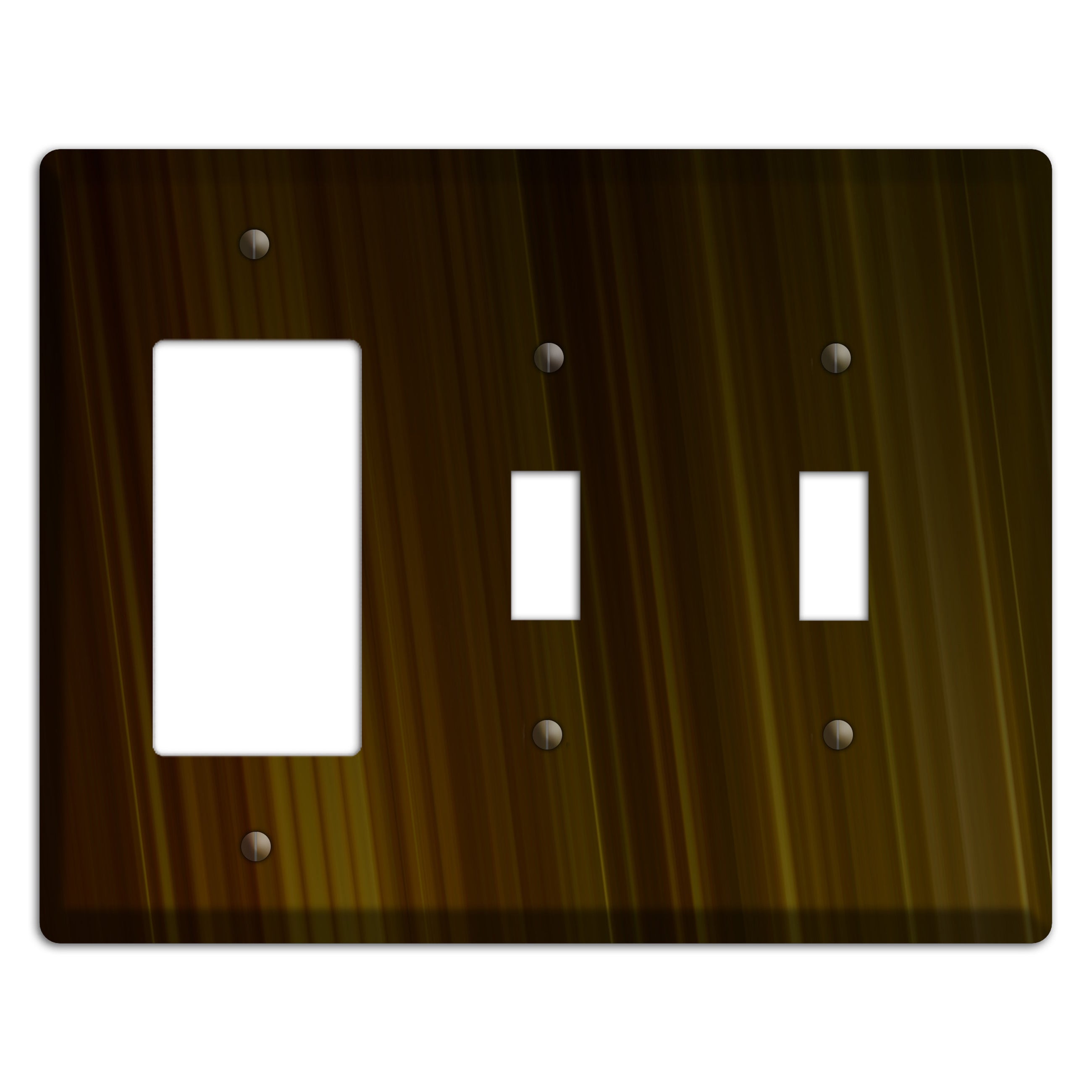 Brown Ray of Light Rocker / 2 Toggle Wallplate