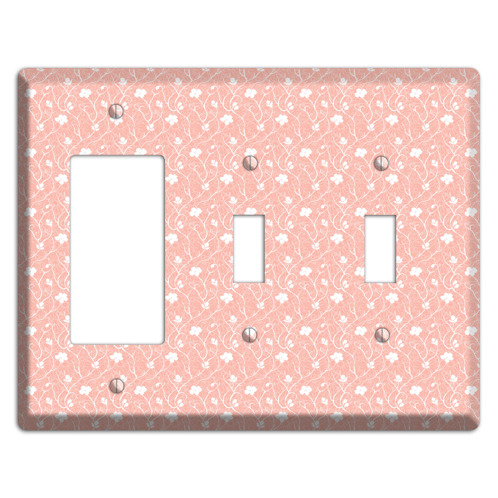 Salmon Sprig Rocker / 2 Toggle Wallplate