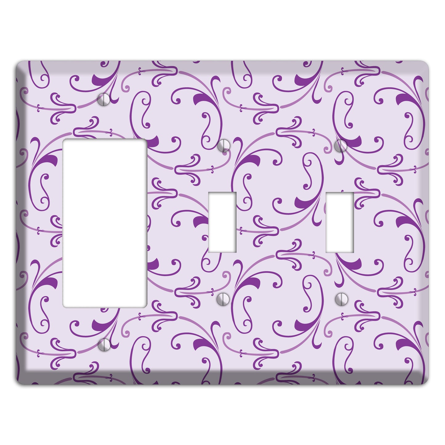 Lilac Victorian Sprig Rocker / 2 Toggle Wallplate