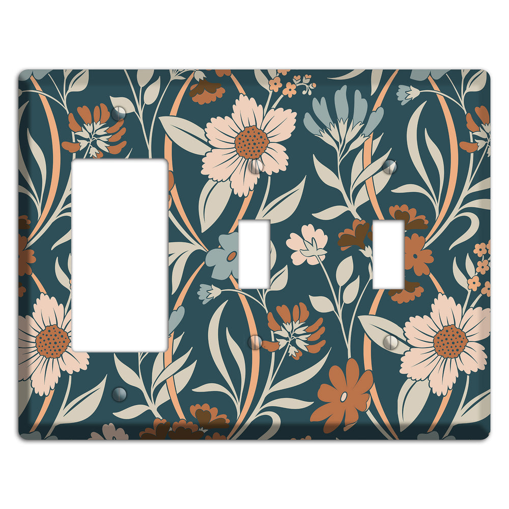 Summer Floral 1 Rocker / 2 Toggle Wallplate