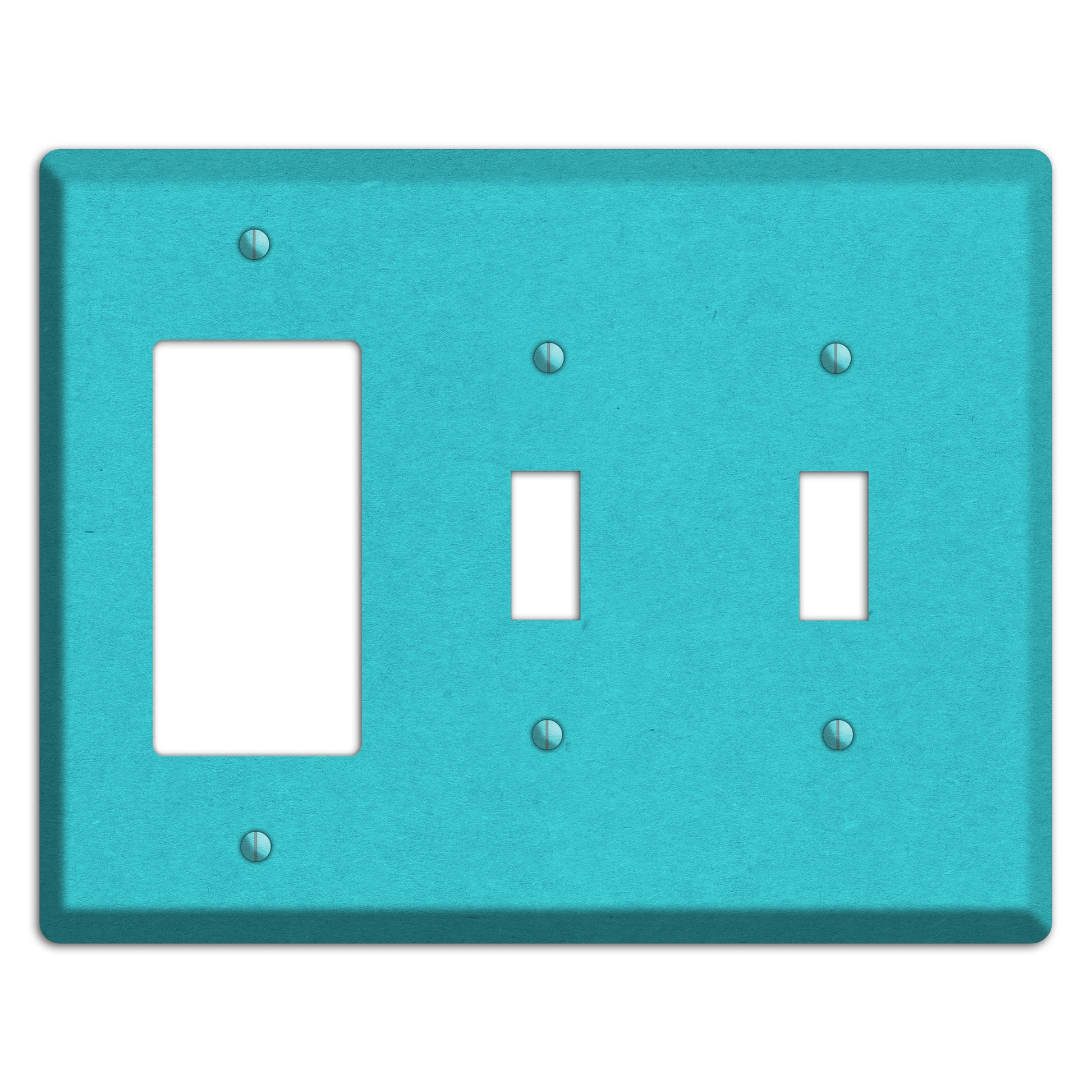 Medium Turquoise Kraft Rocker / 2 Toggle Wallplate