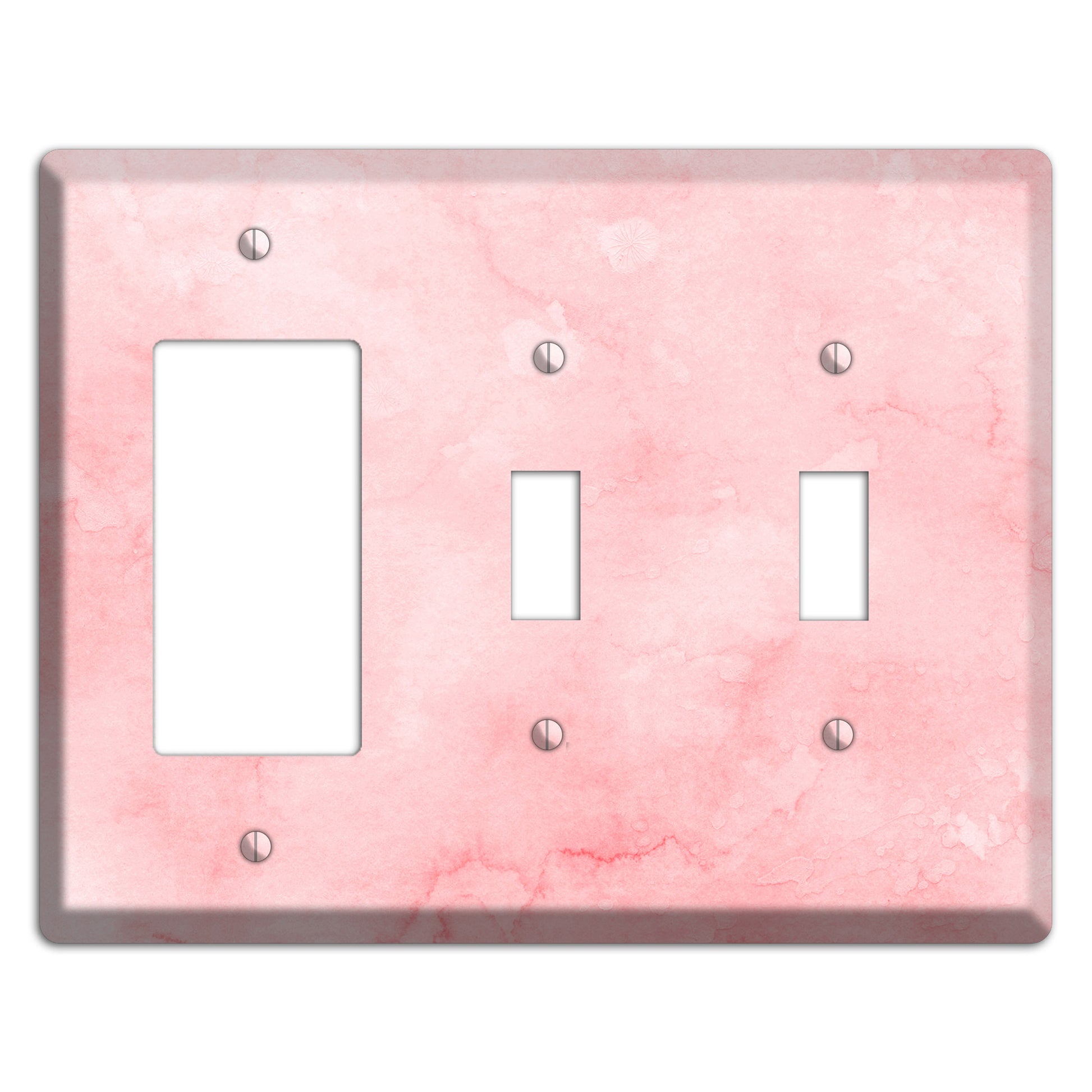 Mandys Pink Soft Coral Rocker / 2 Toggle Wallplate