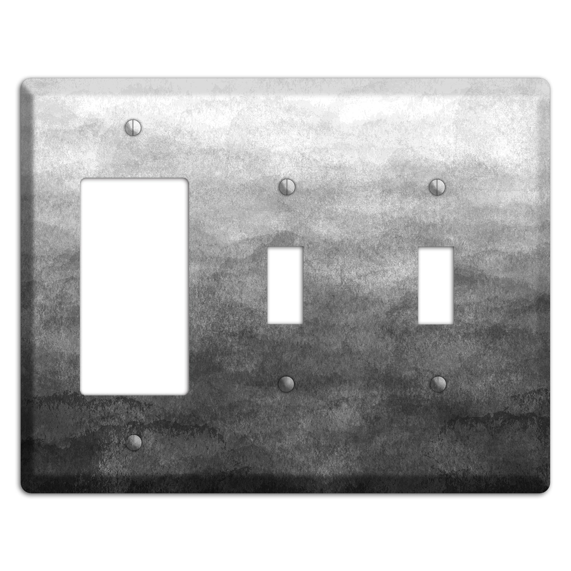 Black Ombre Rocker / 2 Toggle Wallplate
