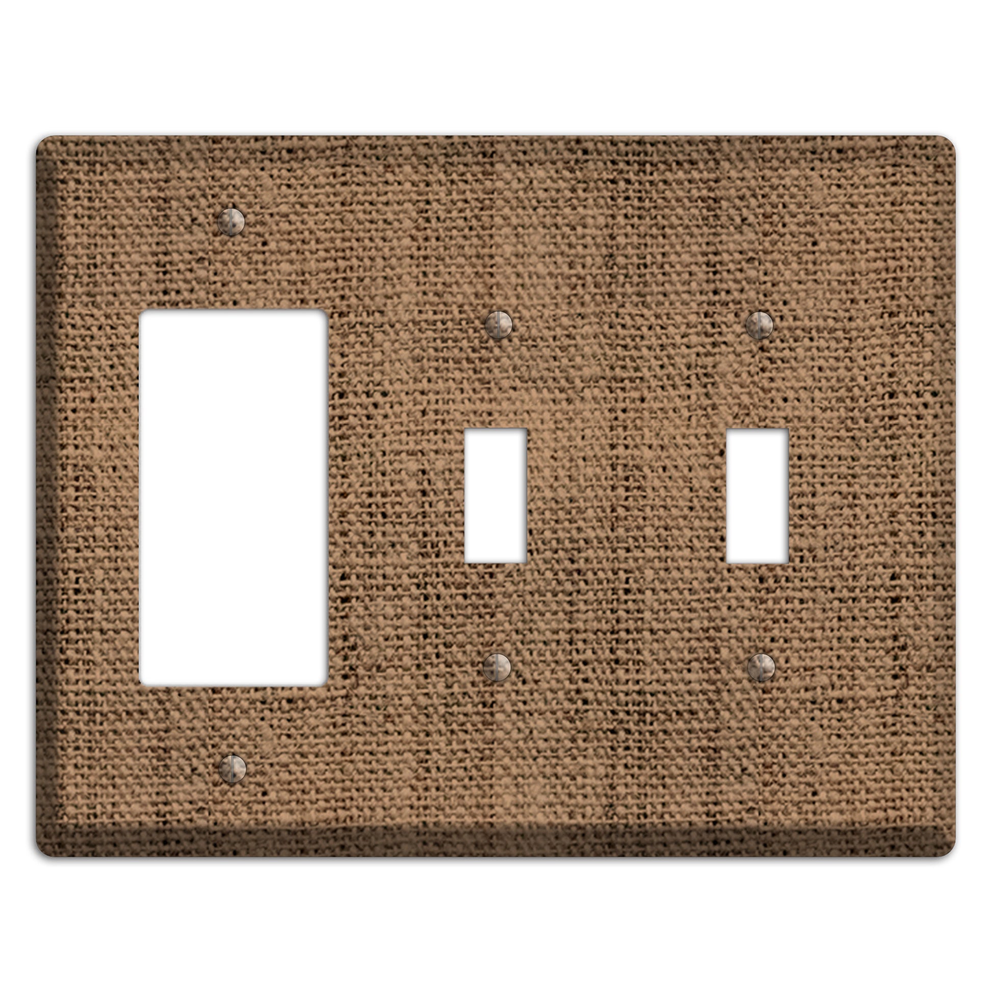 Beaver Burlap Rocker / 2 Toggle Wallplate