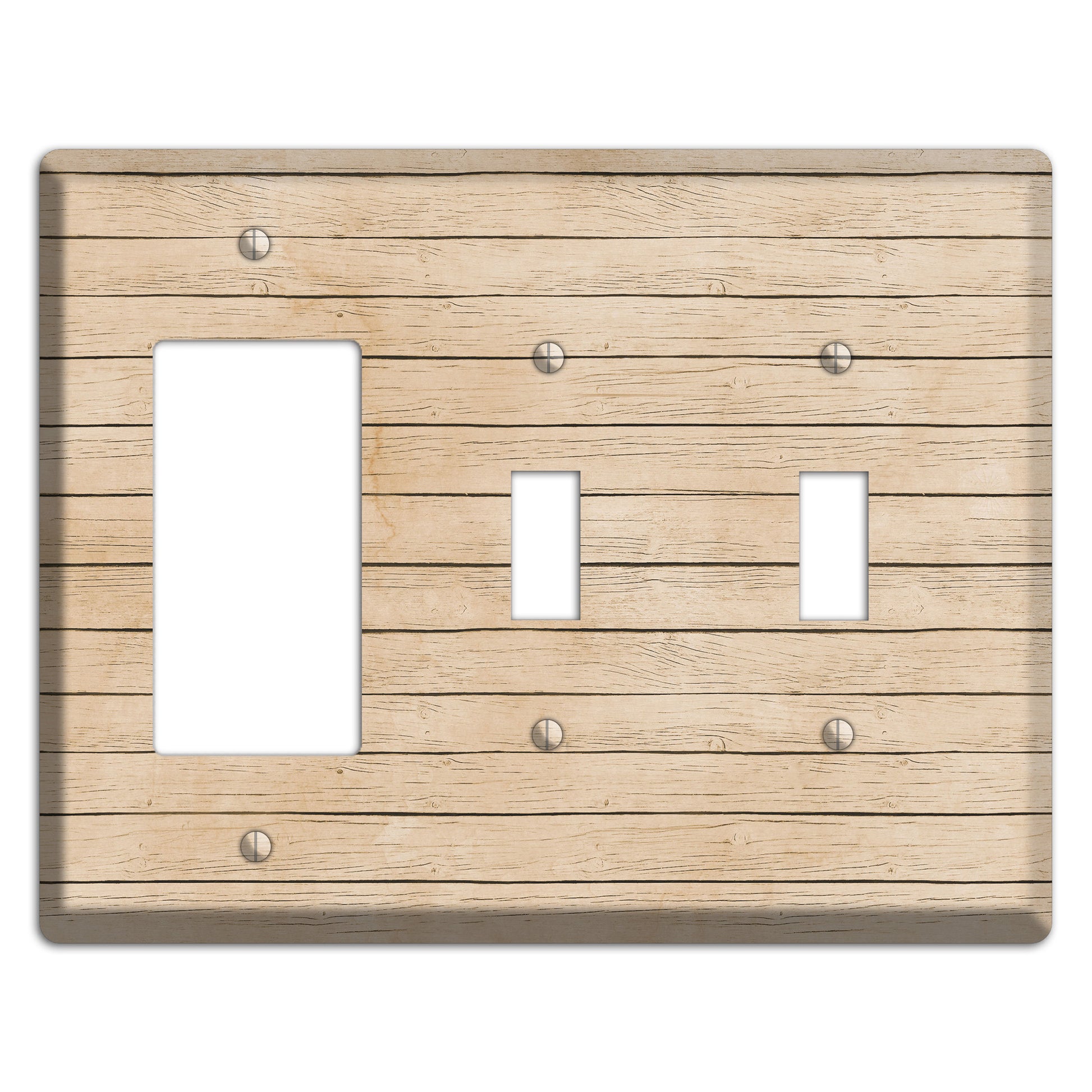 Akaroa Neutral Texture Rocker / 2 Toggle Wallplate
