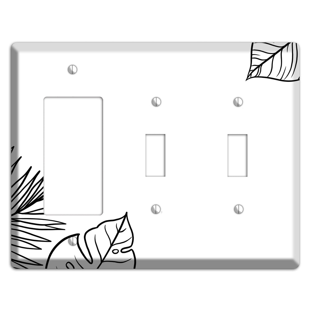 Hand-Drawn Leaves 2 Rocker / 2 Toggle Wallplate