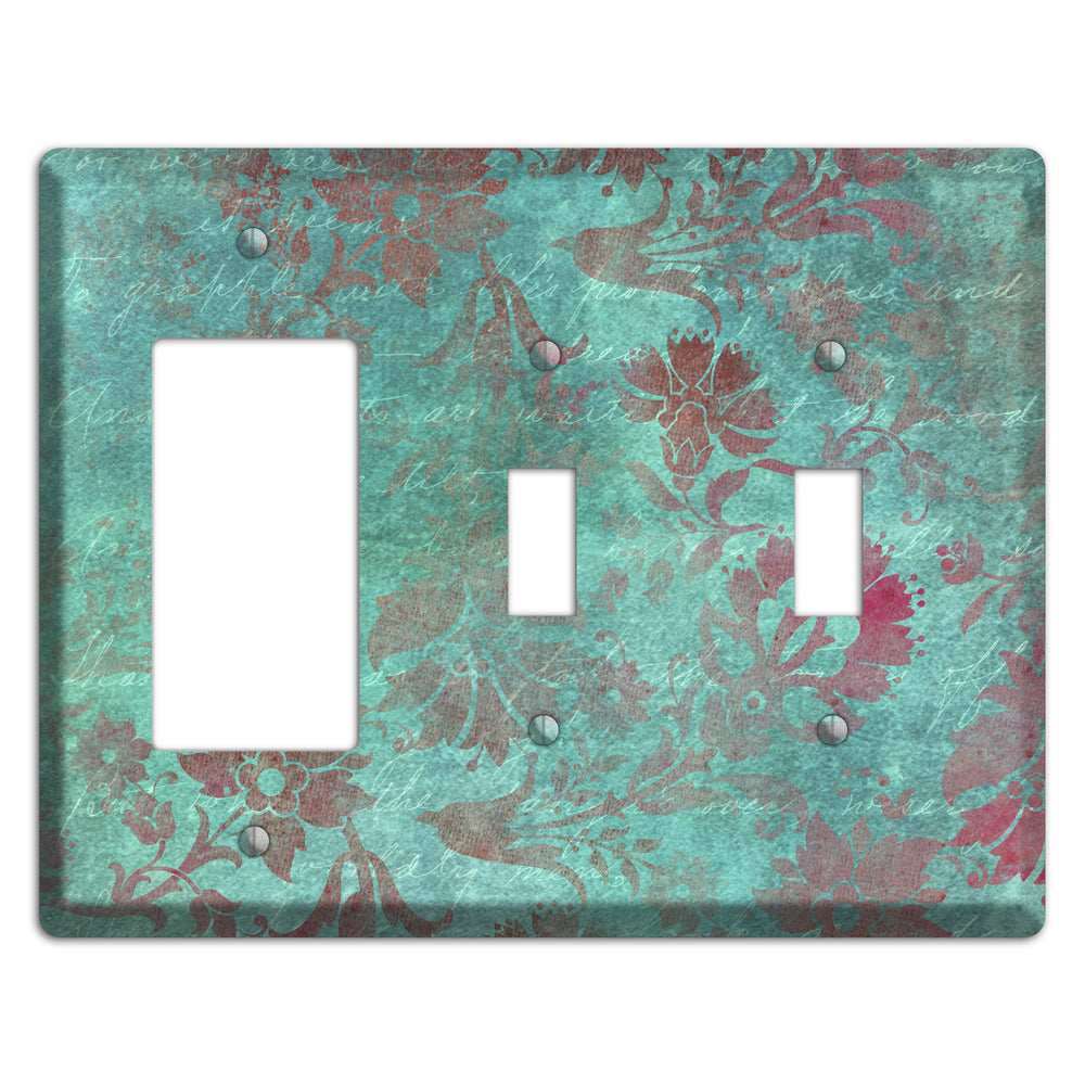 Sea Nymph Whimsical Damask Rocker / 2 Toggle Wallplate