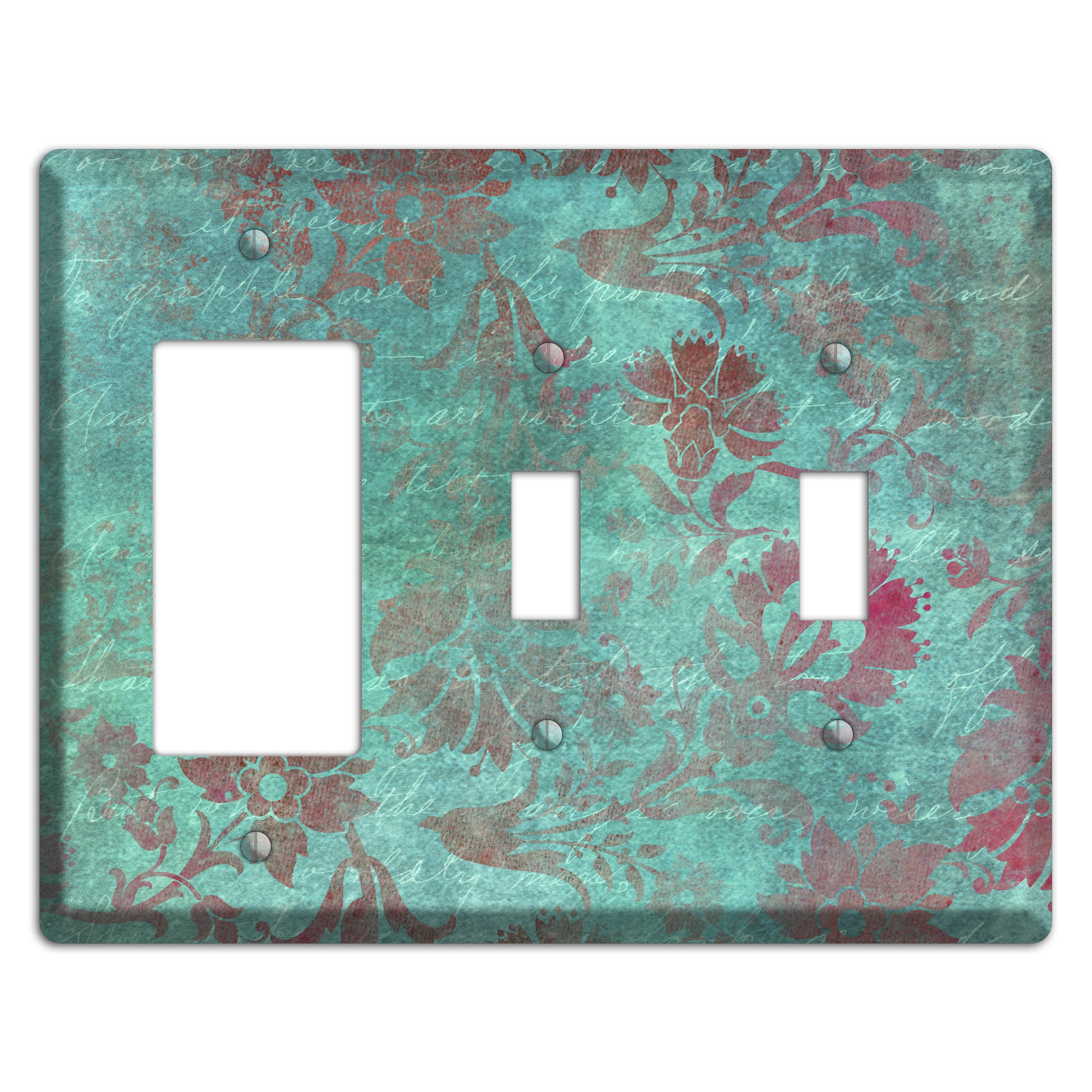 Sea Nymph Whimsical Damask Rocker / 2 Toggle Wallplate