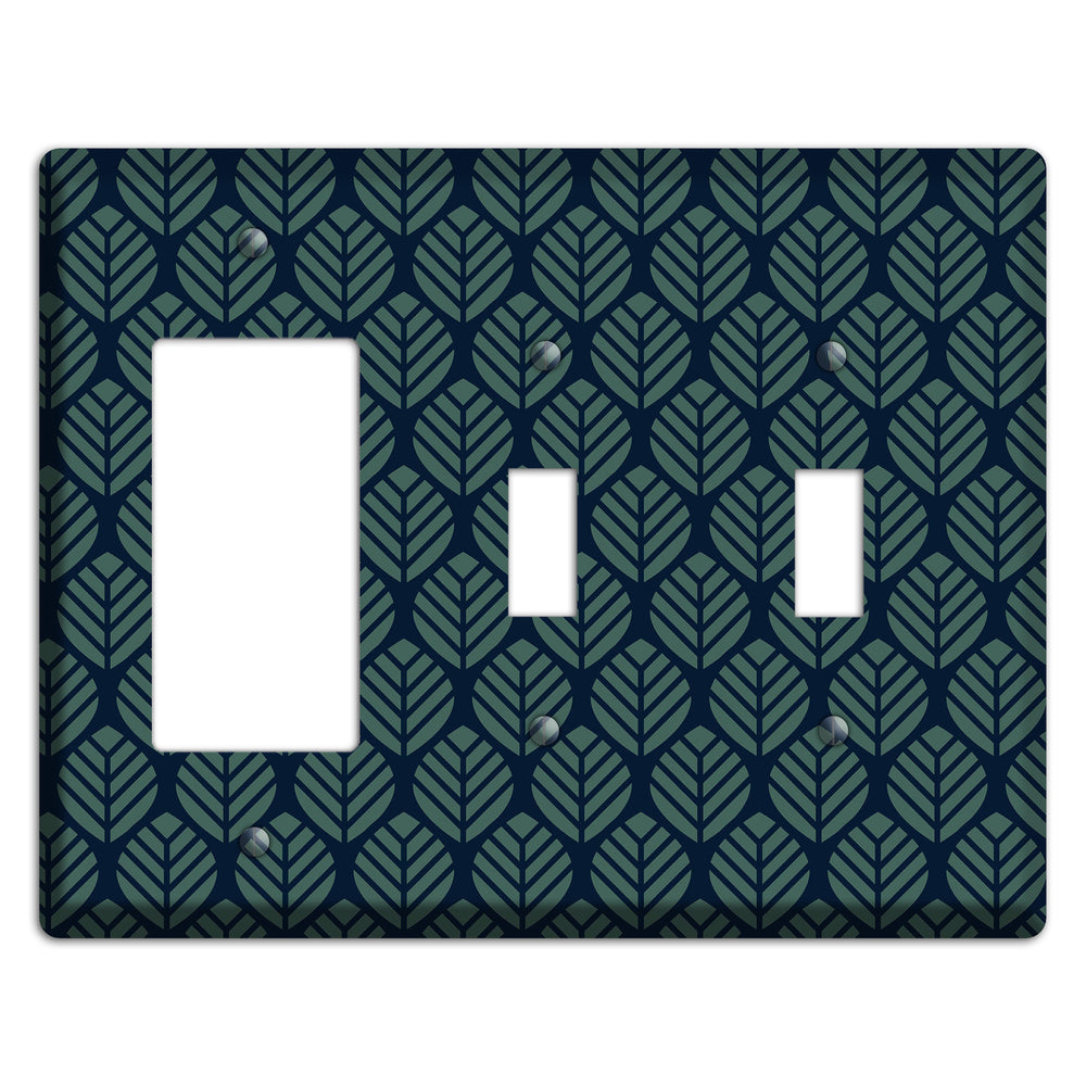 Leaves Style T Rocker / 2 Toggle Wallplate