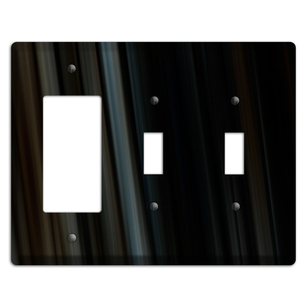 Black Ray of Light Rocker / 2 Toggle Wallplate