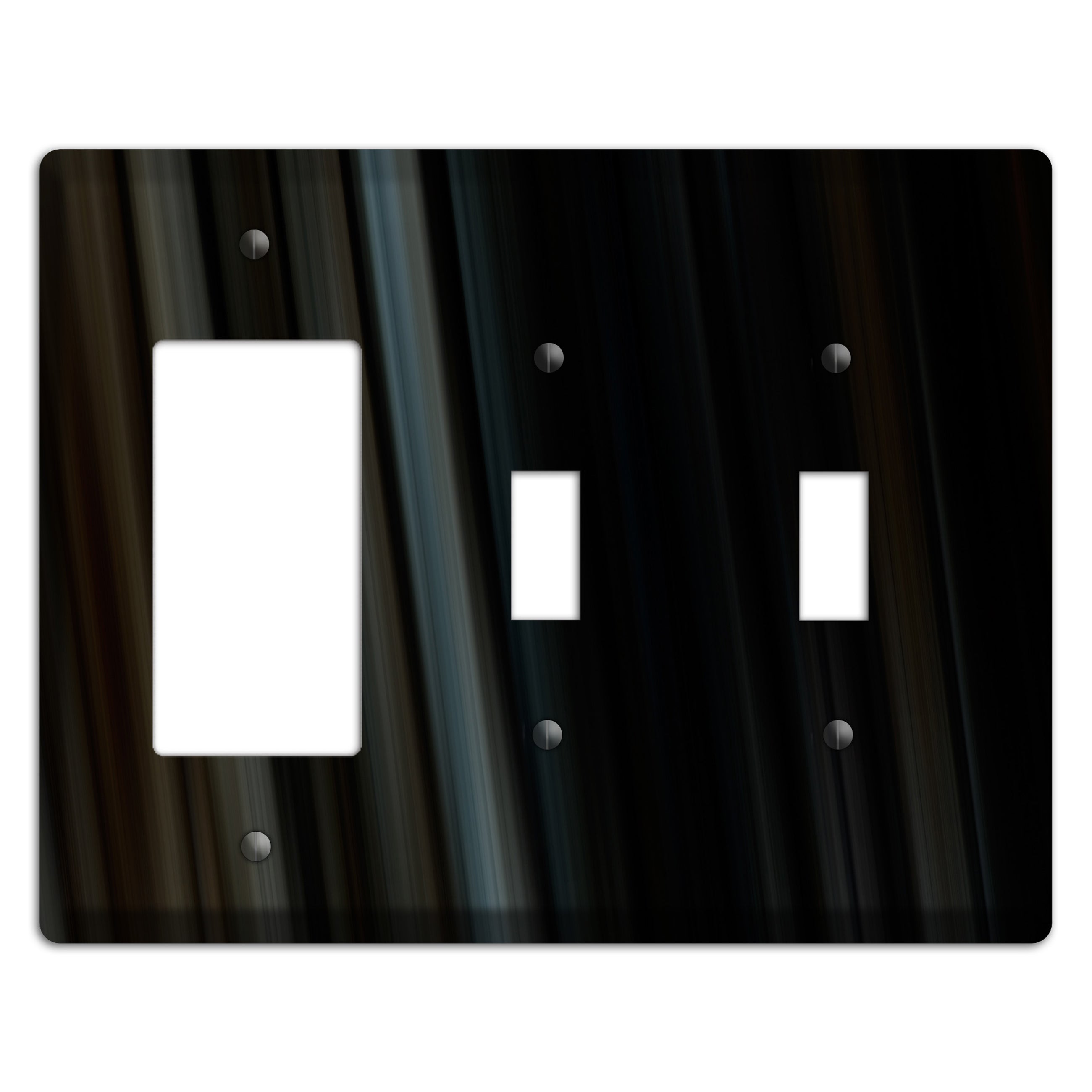 Black Ray of Light Rocker / 2 Toggle Wallplate
