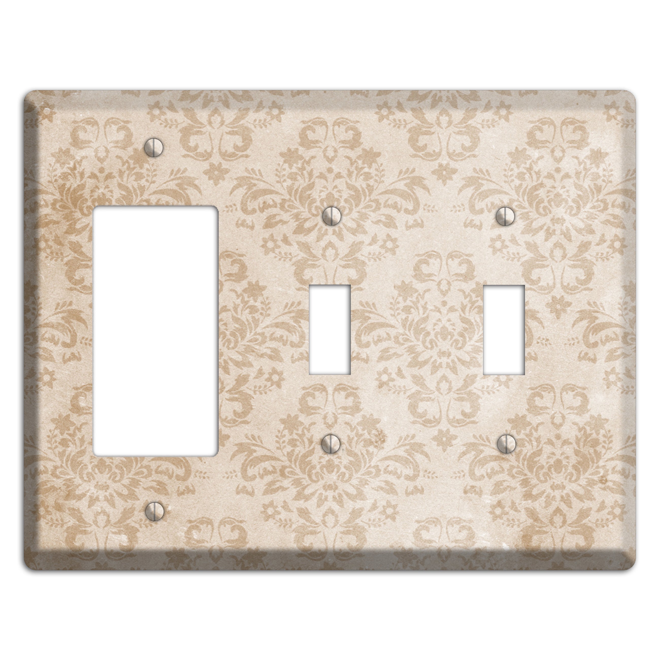 Bizarre Neutral Texture Rocker / 2 Toggle Wallplate
