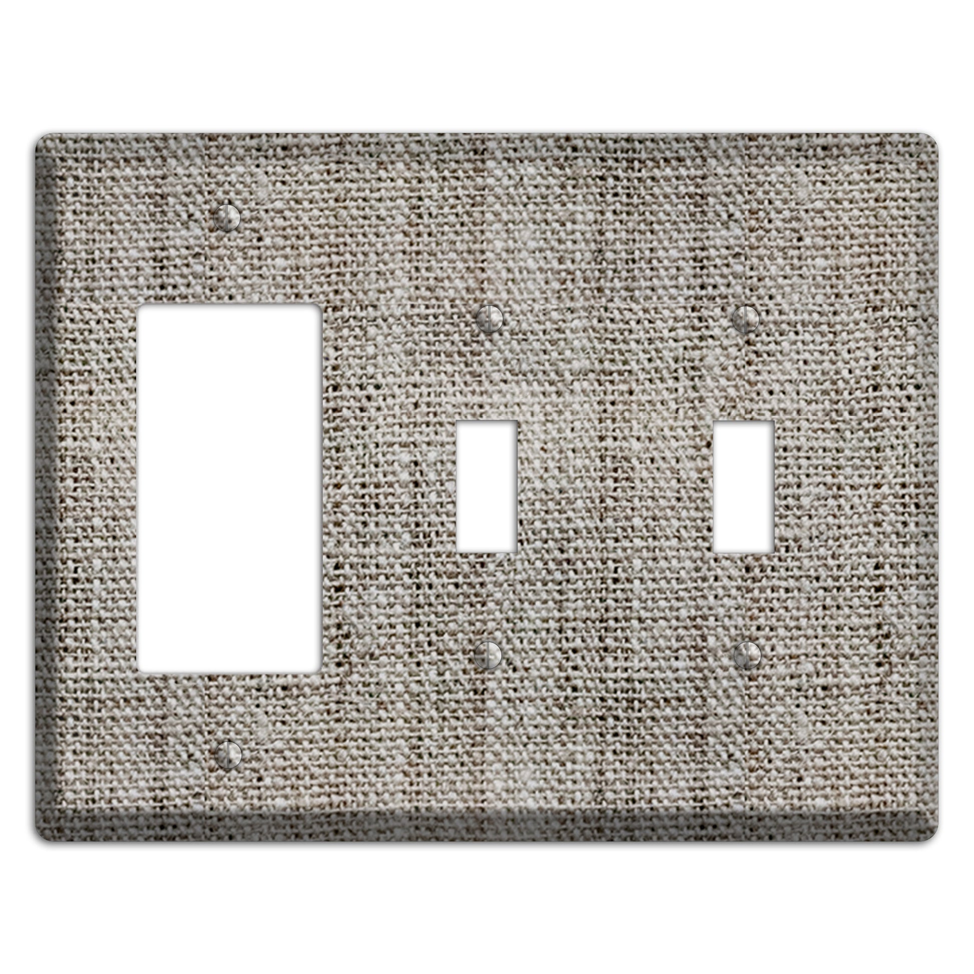 Zorba Burlap Rocker / 2 Toggle Wallplate