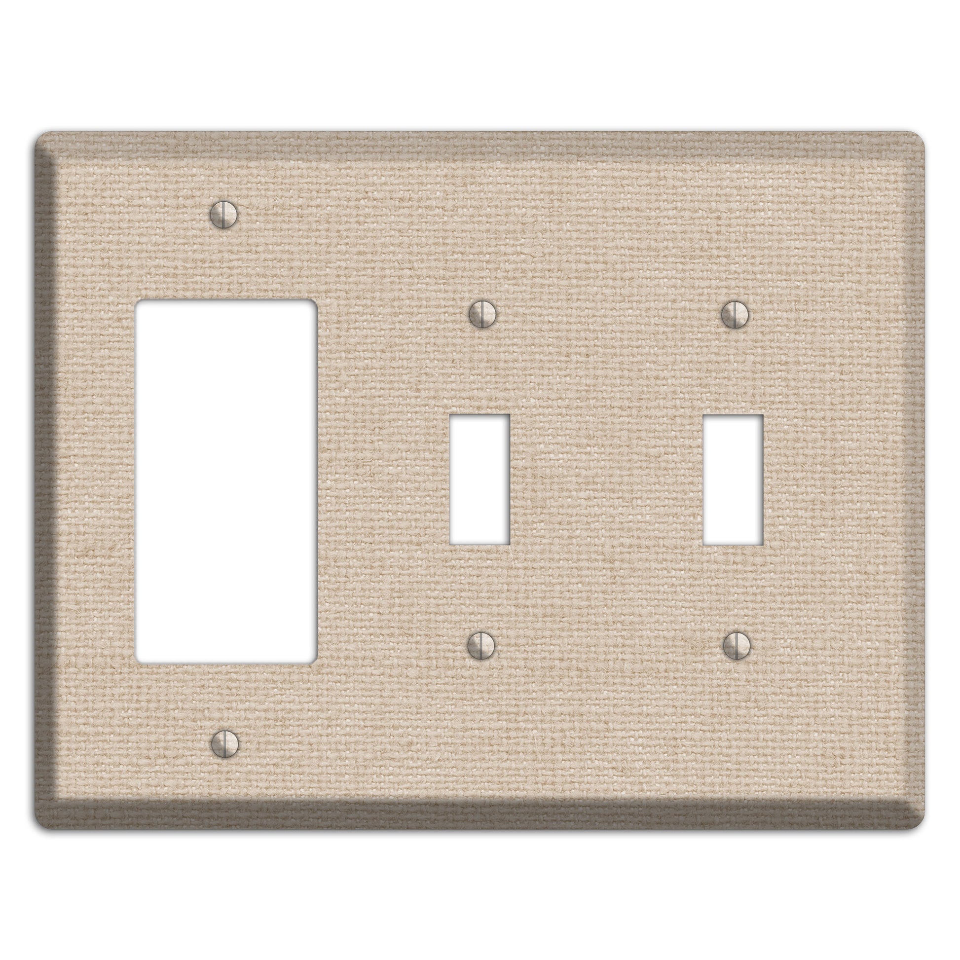 Vanilla Neutral Texture Rocker / 2 Toggle Wallplate