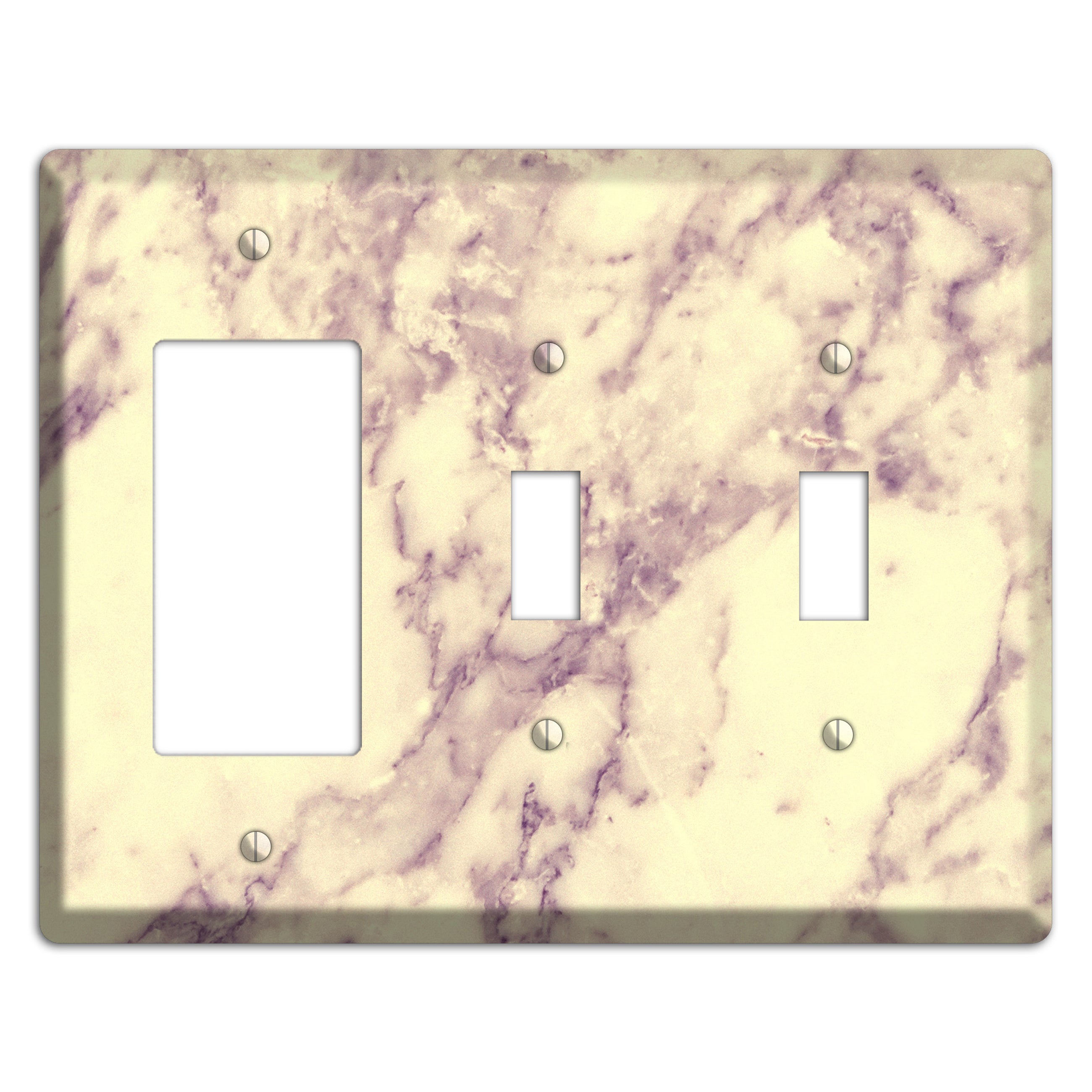 Champagne Marble Rocker / 2 Toggle Wallplate