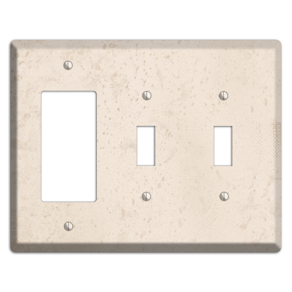 Bone Neutral Texture Rocker / 2 Toggle Wallplate