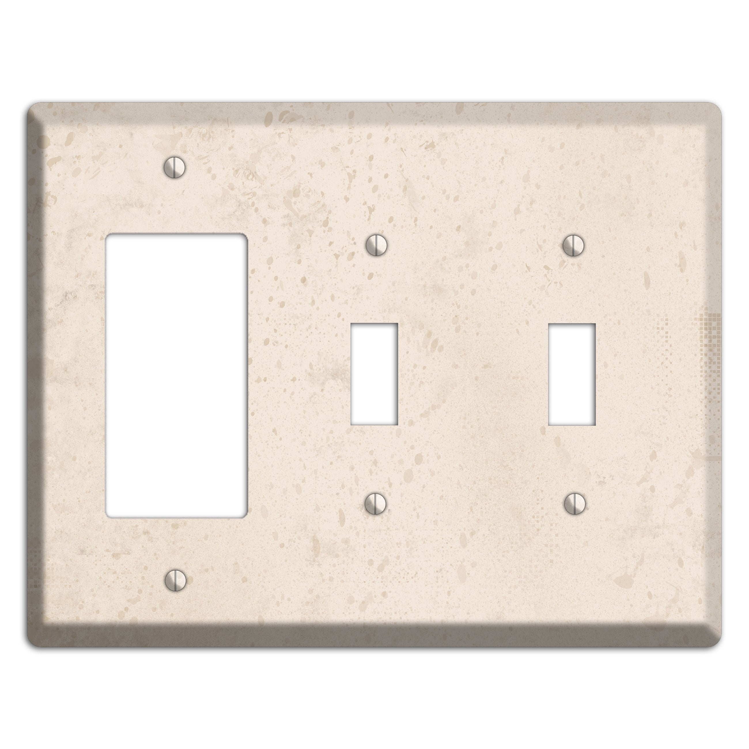 Bone Neutral Texture Rocker / 2 Toggle Wallplate