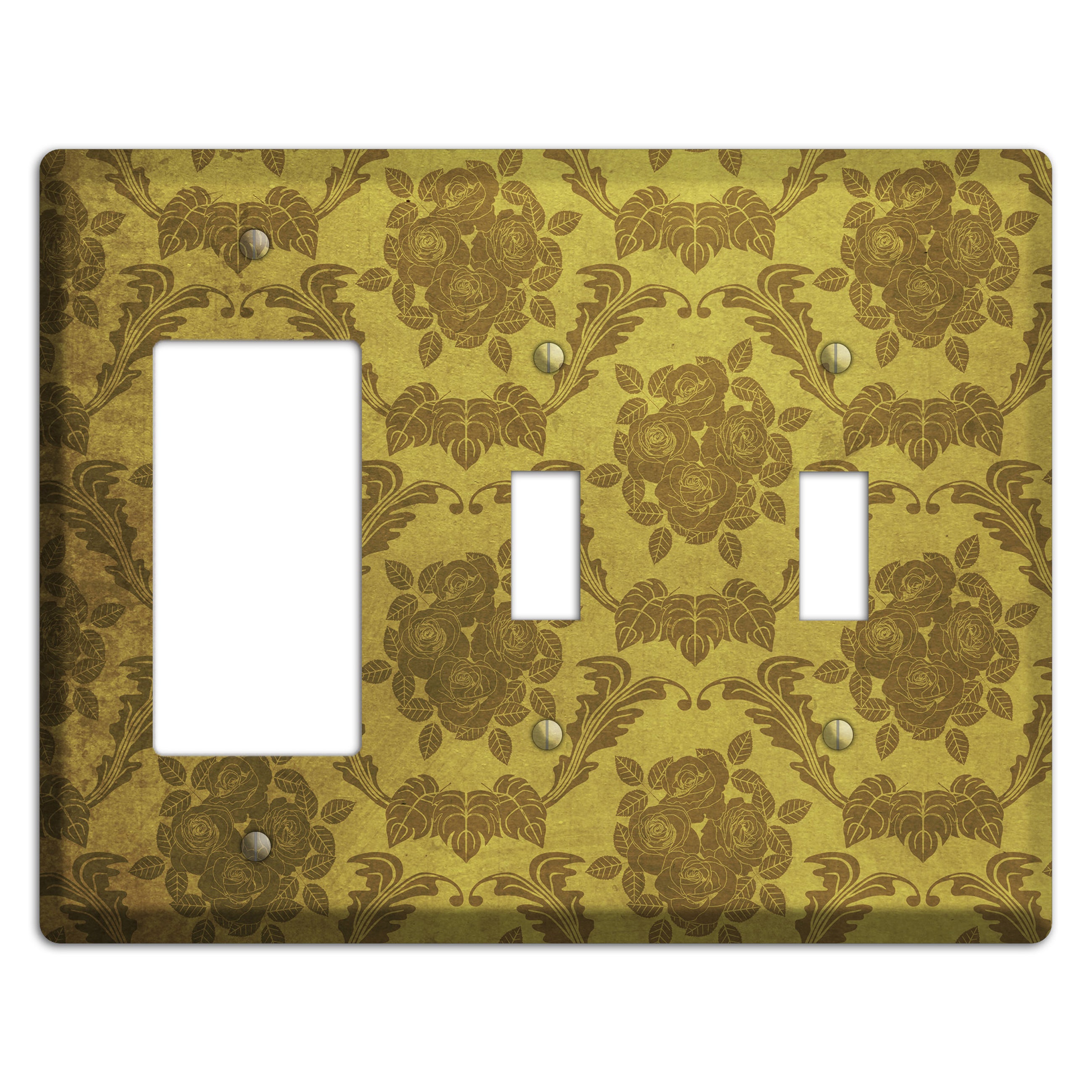 Pesto Vintage Rose Damask Rocker / 2 Toggle Wallplate