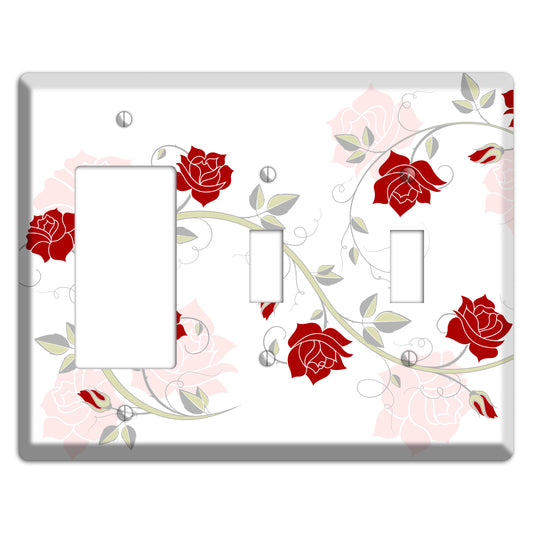 Red Rose Rocker / 2 Toggle Wallplate
