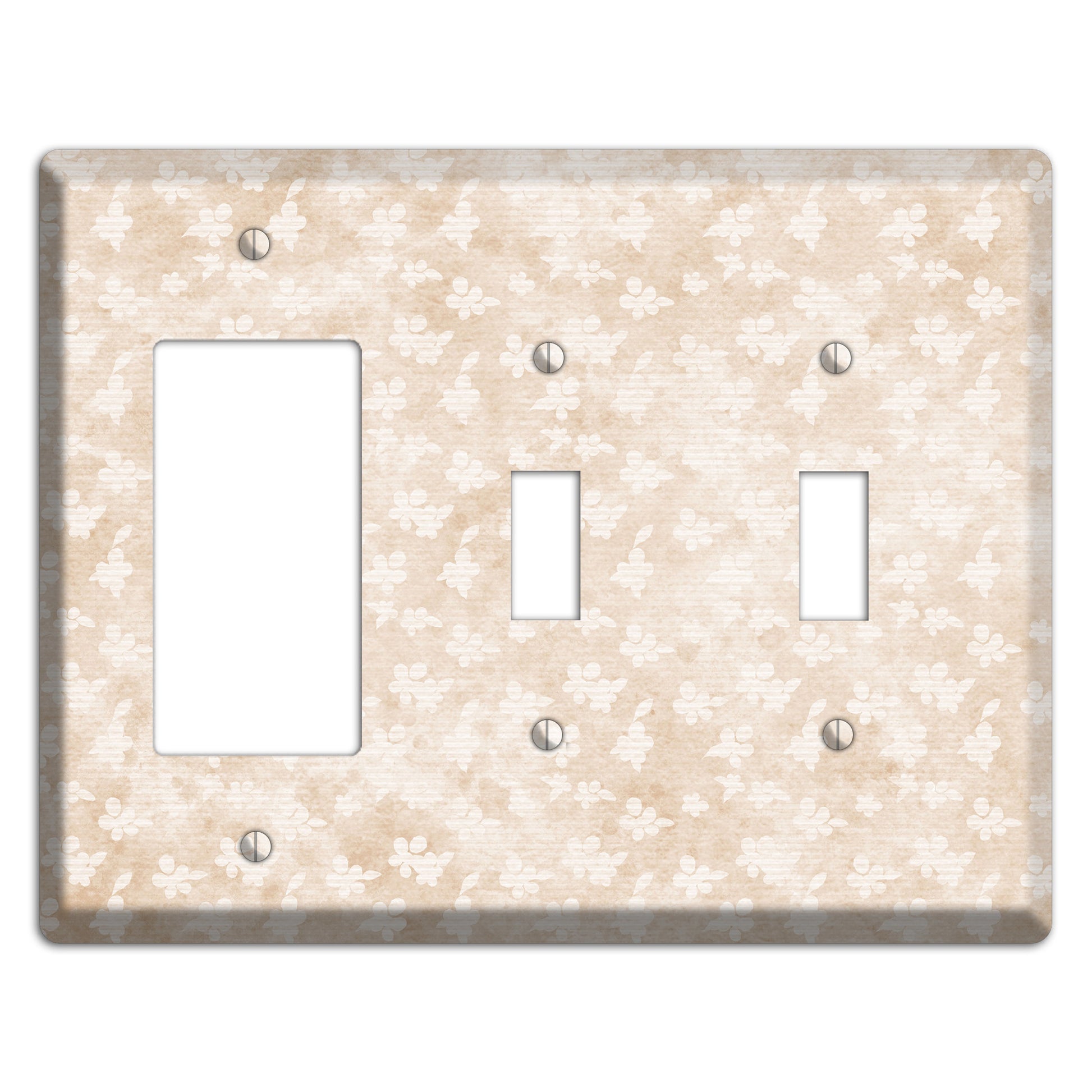 White Linen Neutral Texture Rocker / 2 Toggle Wallplate