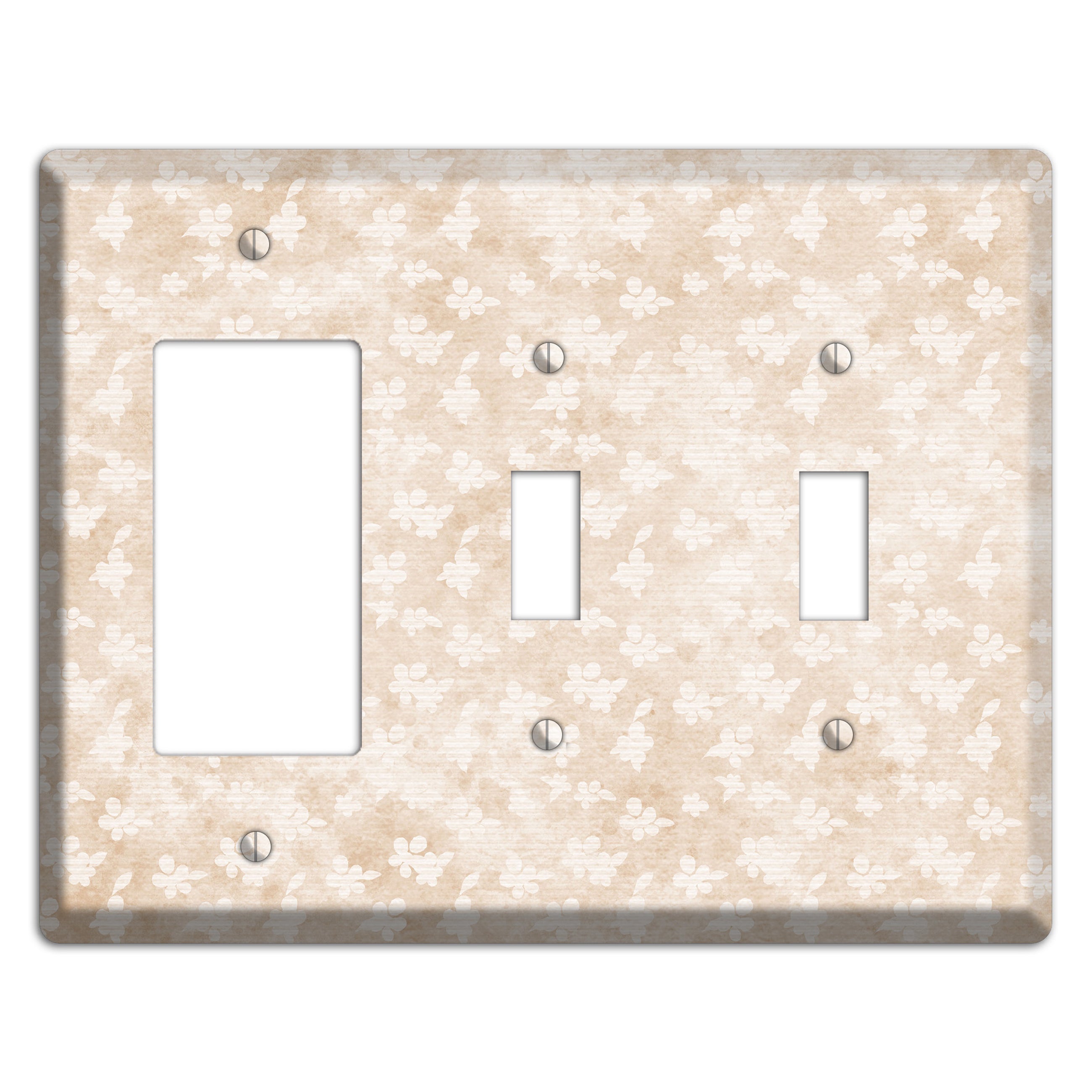 White Linen Neutral Texture Rocker / 2 Toggle Wallplate