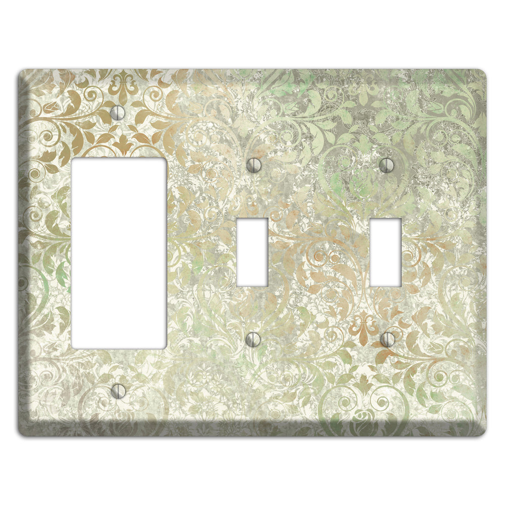 Tana Whimsical Damask Rocker / 2 Toggle Wallplate