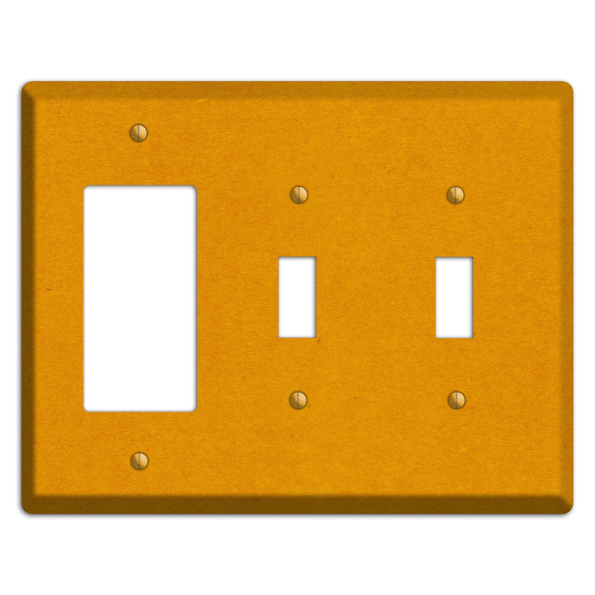 Tangerine Kraft Rocker / 2 Toggle Wallplate
