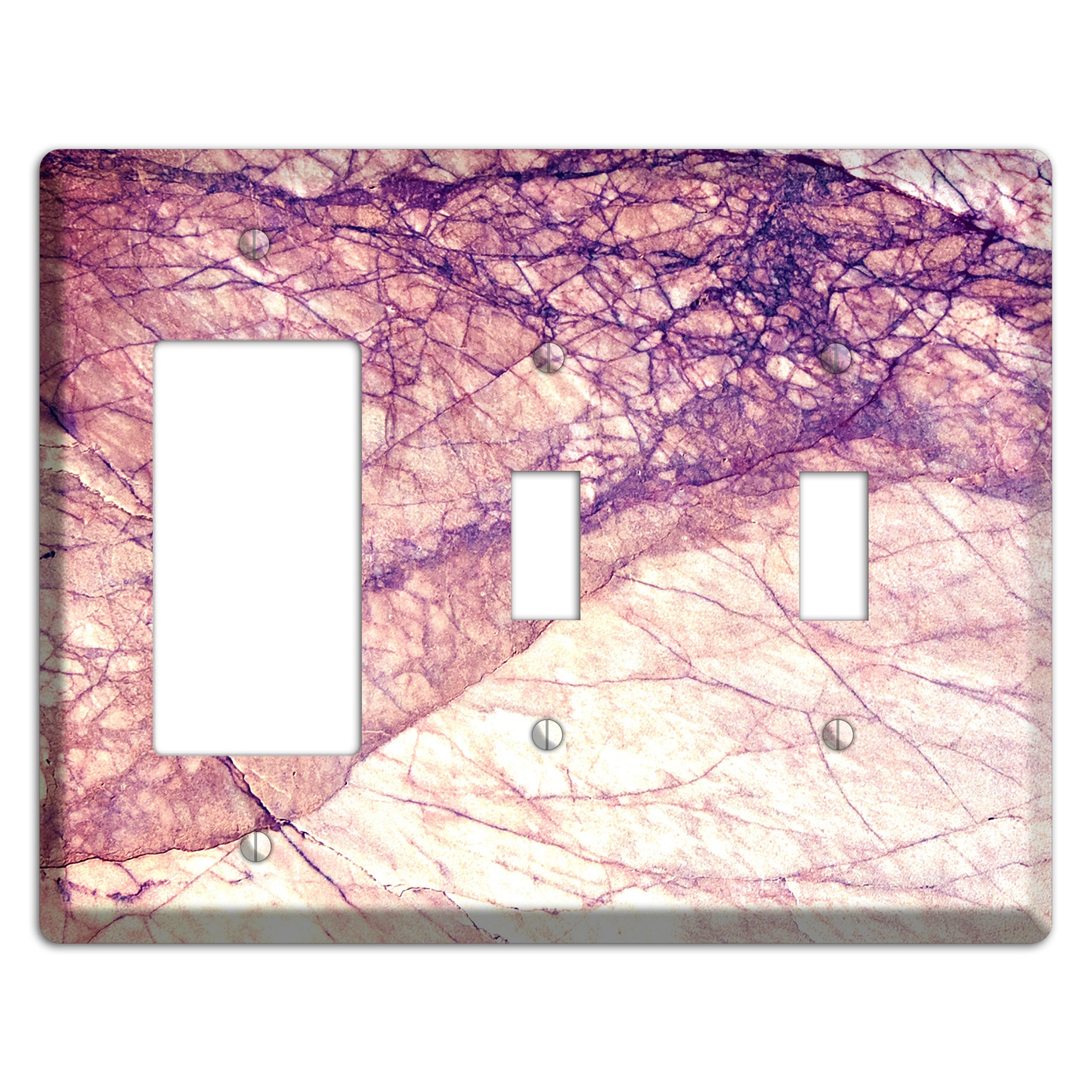 Cavern Pink Marble Rocker / 2 Toggle Wallplate