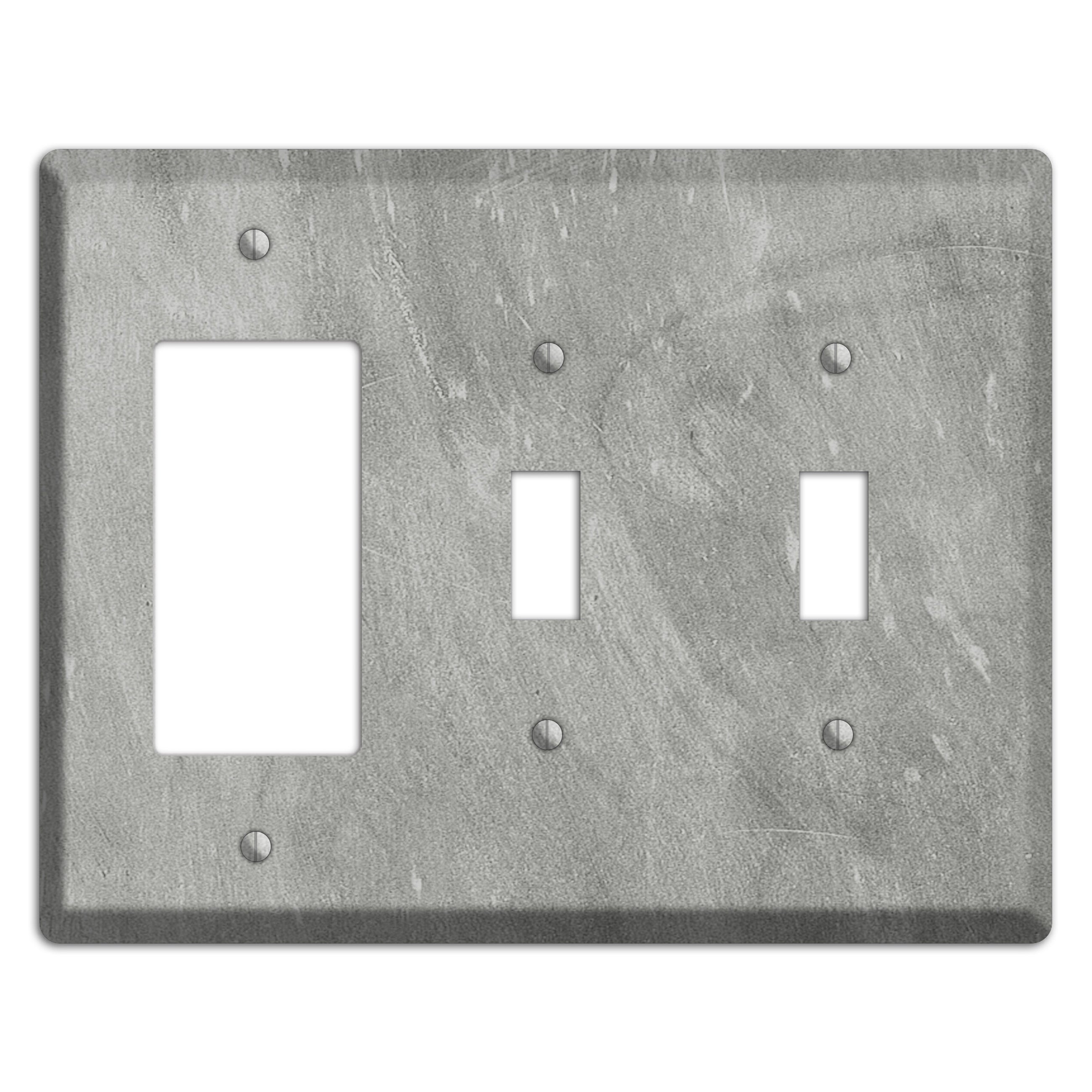 Chalk Grey Rocker / 2 Toggle Wallplate