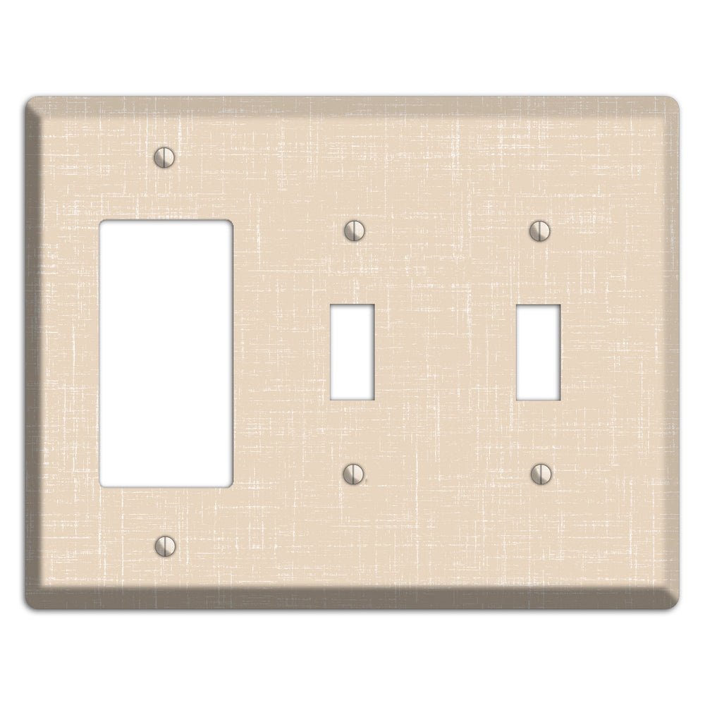 Double Spanish White Neutral Texture Rocker / 2 Toggle Wallplate