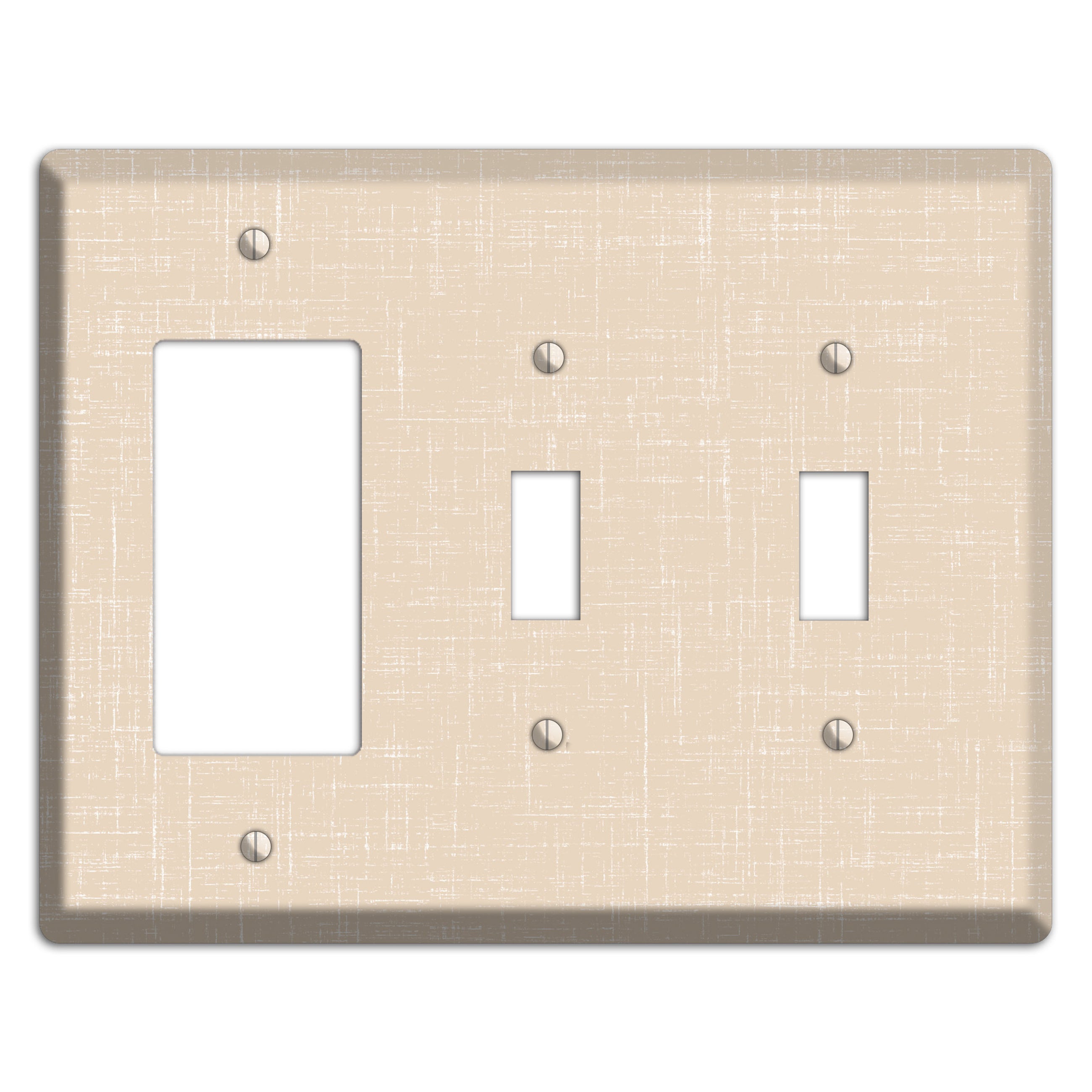 Double Spanish White Neutral Texture Rocker / 2 Toggle Wallplate