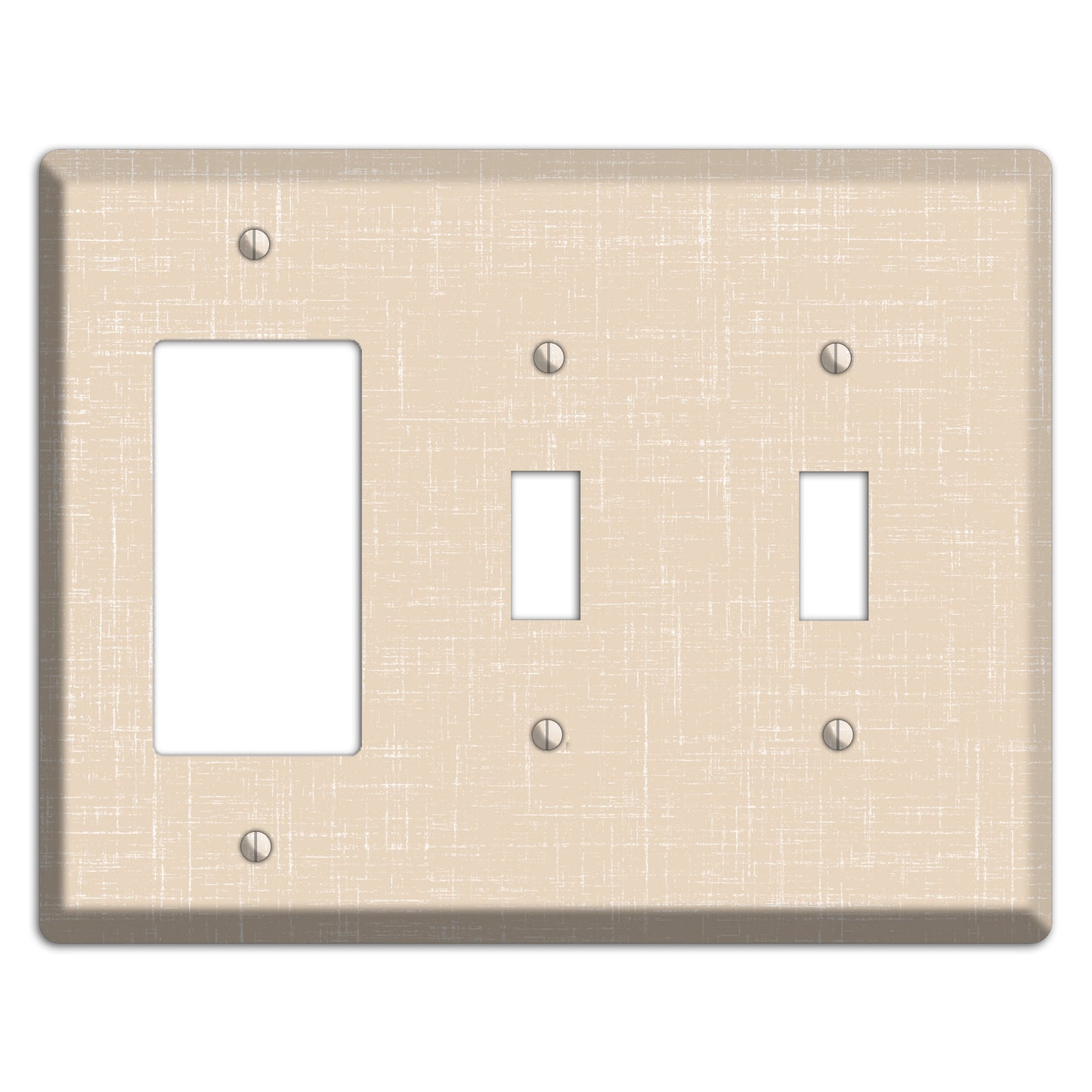 Double Spanish White Neutral Texture Rocker / 2 Toggle Wallplate