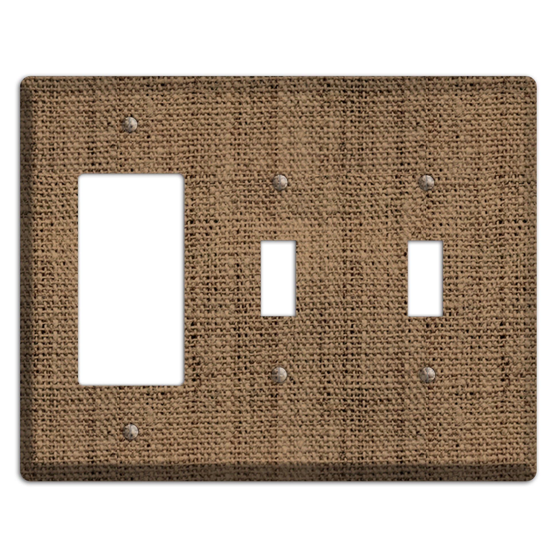 Shadow Burlap Rocker / 2 Toggle Wallplate