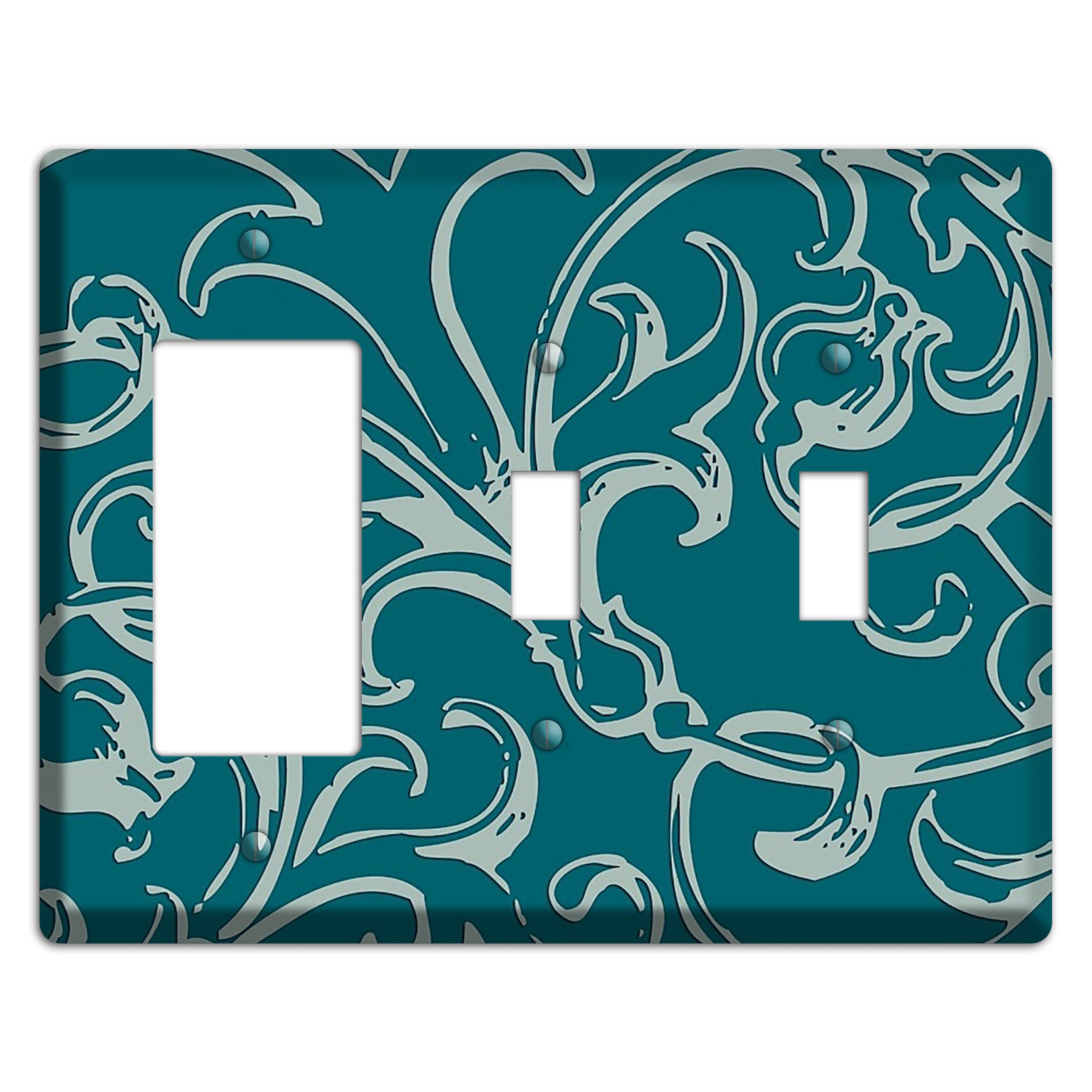 Victorian Teal Rocker / 2 Toggle Wallplate