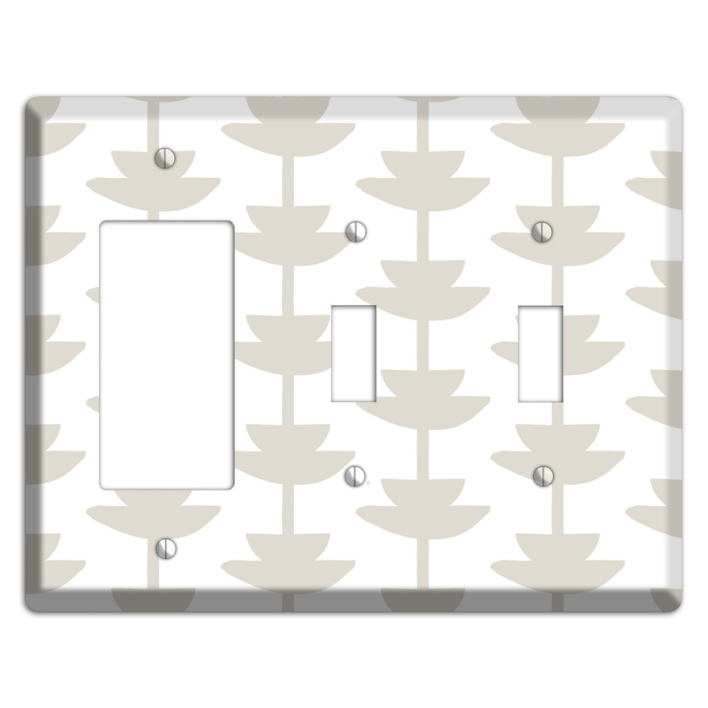 Simple Scandanavian Style P Rocker / 2 Toggle Wallplate