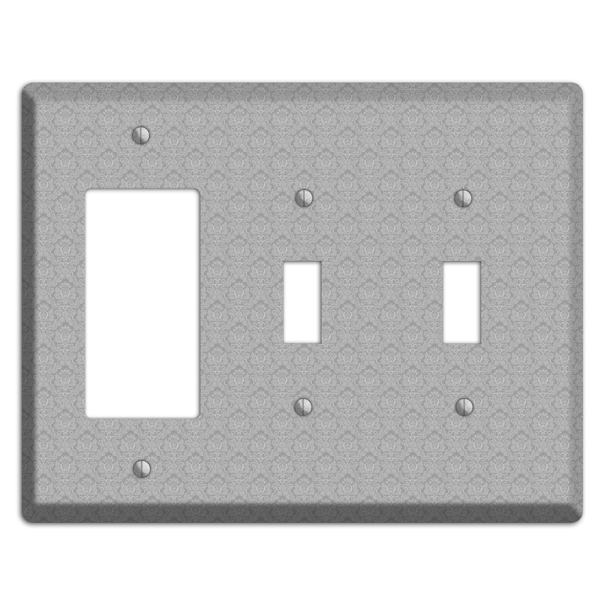 Light Grey Cartouche Rocker / 2 Toggle Wallplate