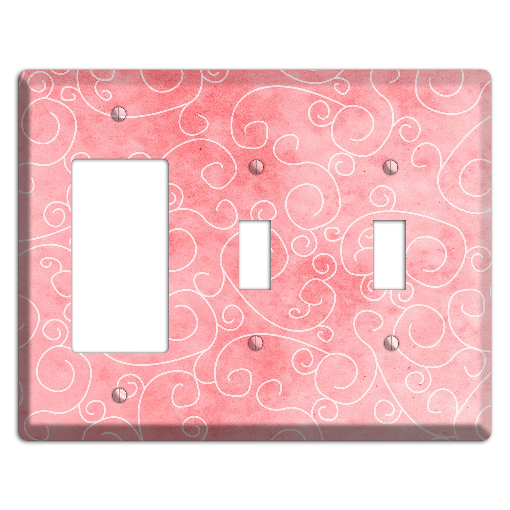 Azalea Soft Coral Rocker / 2 Toggle Wallplate