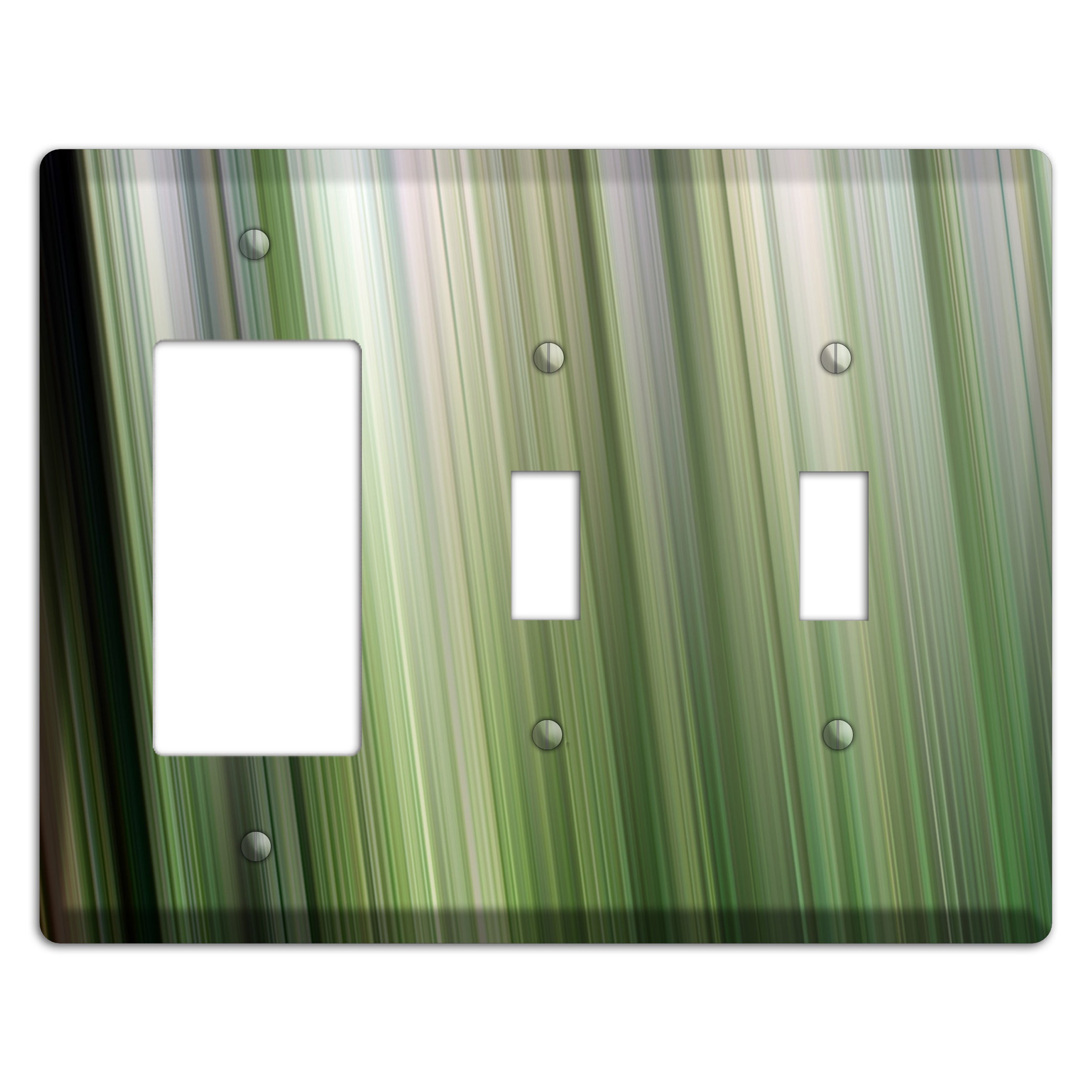 Green Ray of Light 2 Rocker / 2 Toggle Wallplate