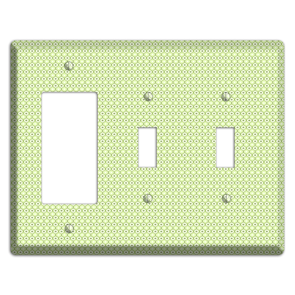 Multi Green Tiny Double Scallop Rocker / 2 Toggle Wallplate