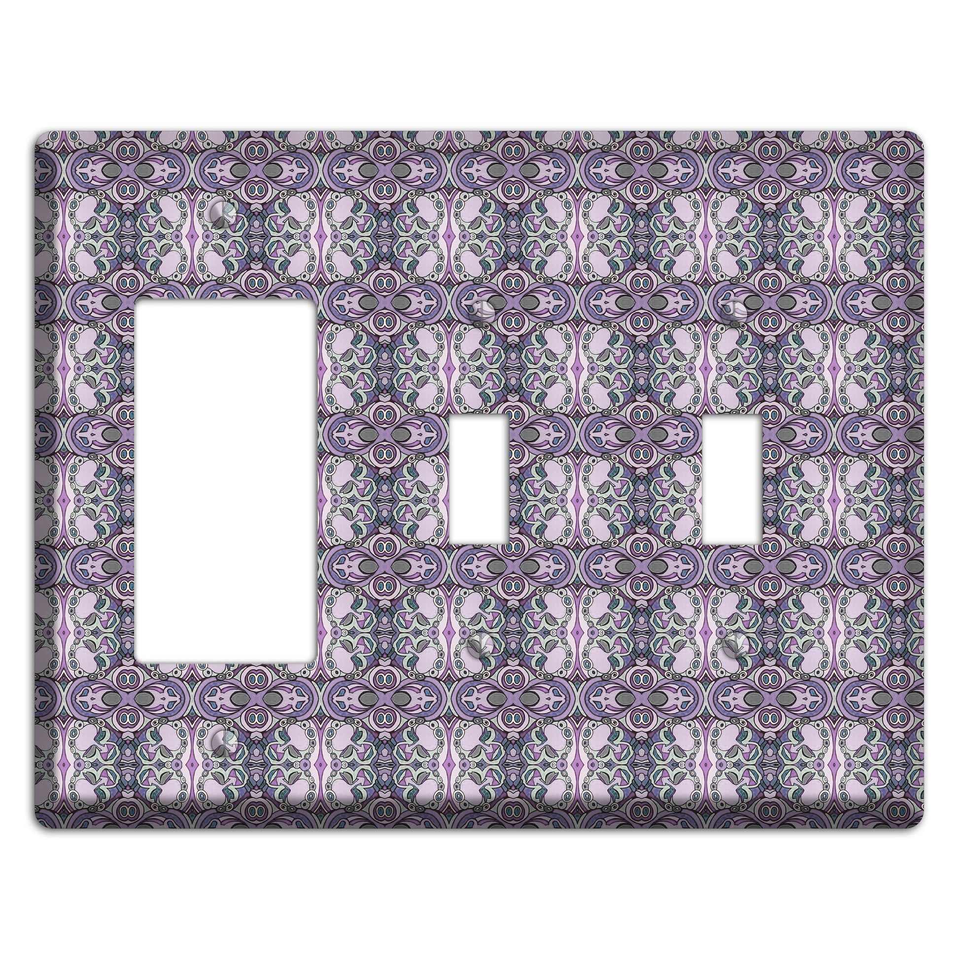Pink Purple Sage Tapestry 2 Rocker / 2 Toggle Wallplate