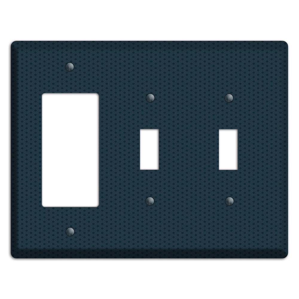Blue with Tiny Asters Rocker / 2 Toggle Wallplate