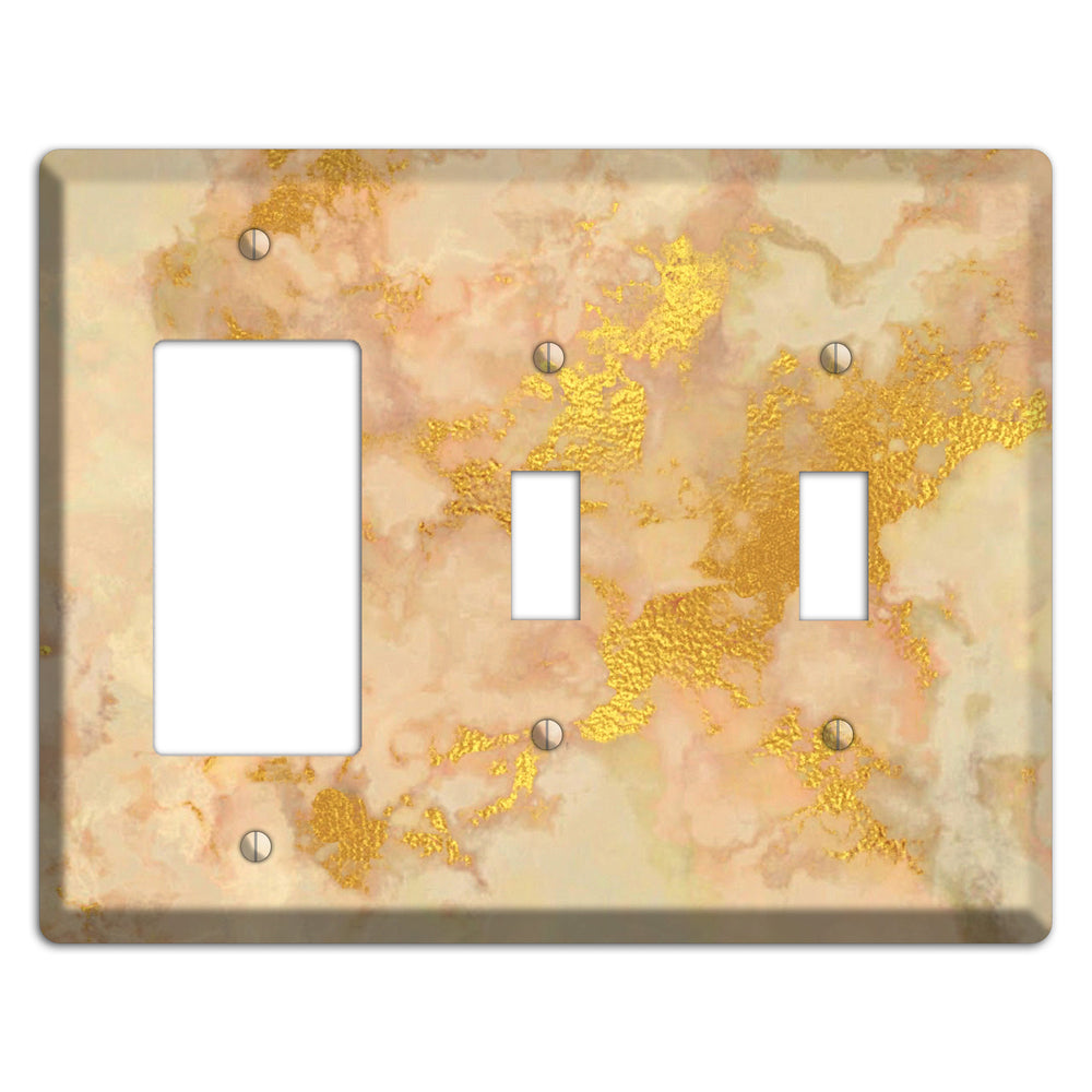 Old Gold Marble Rocker / 2 Toggle Wallplate