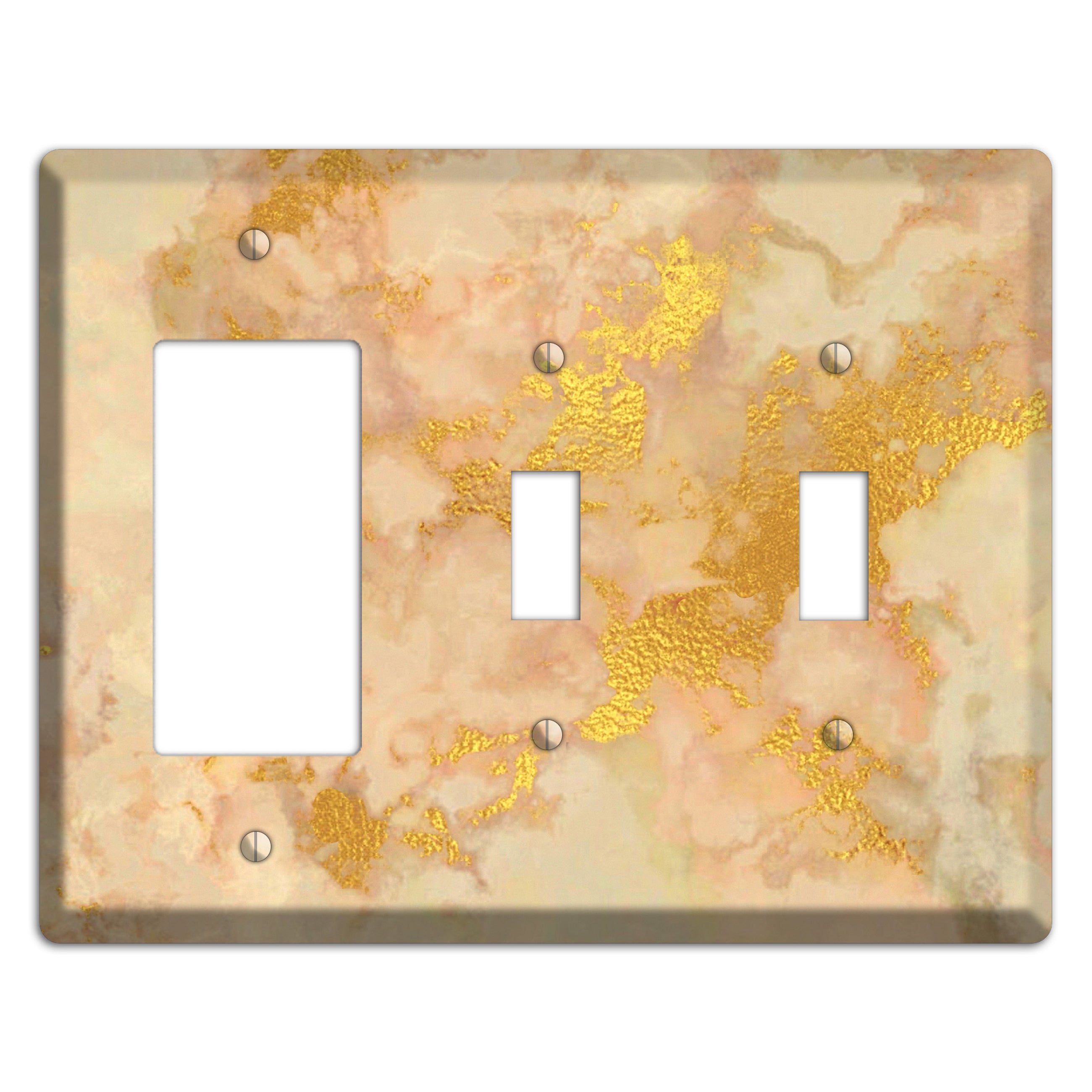 Old Gold Marble Rocker / 2 Toggle Wallplate