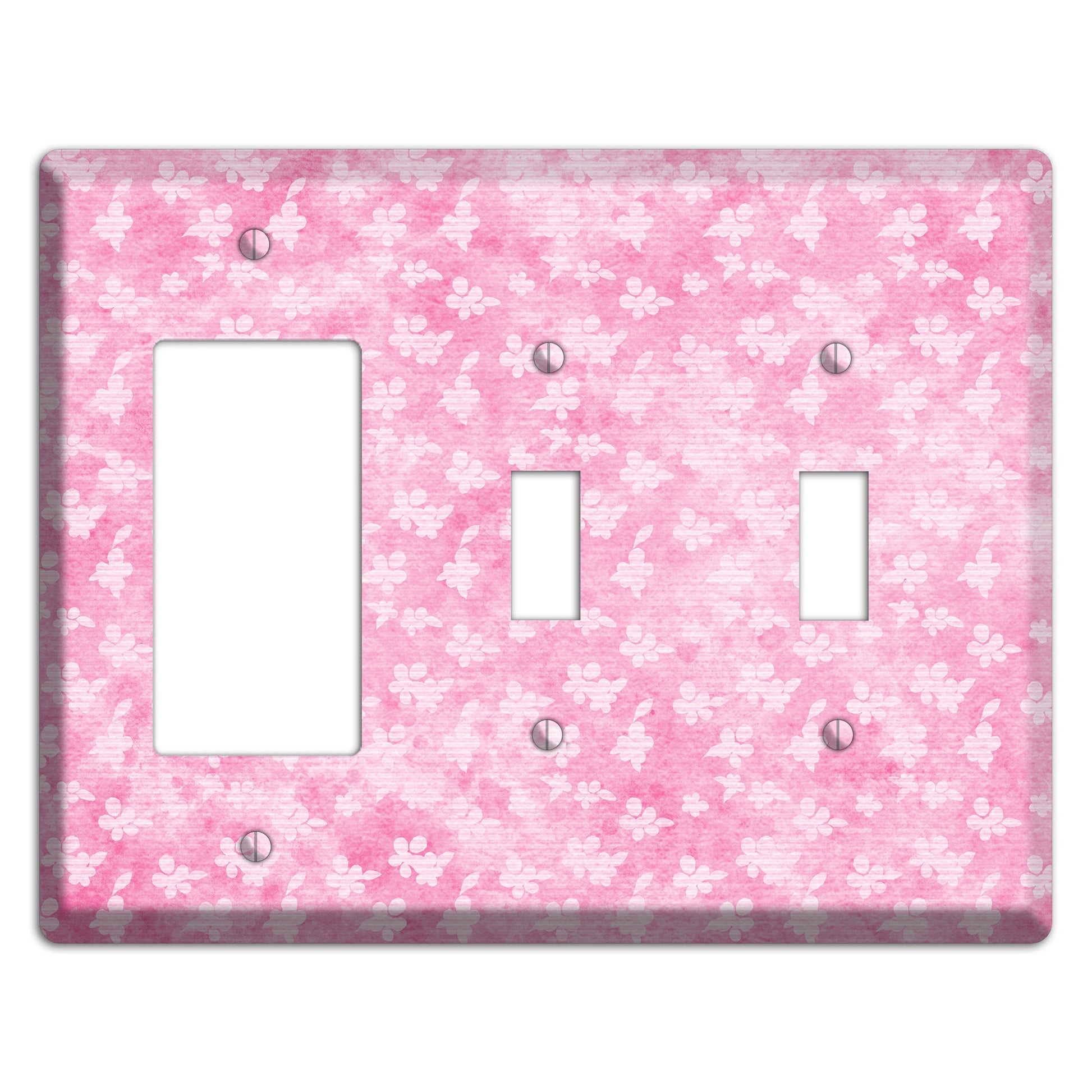 Cupid Pink Texture Rocker / 2 Toggle Wallplate