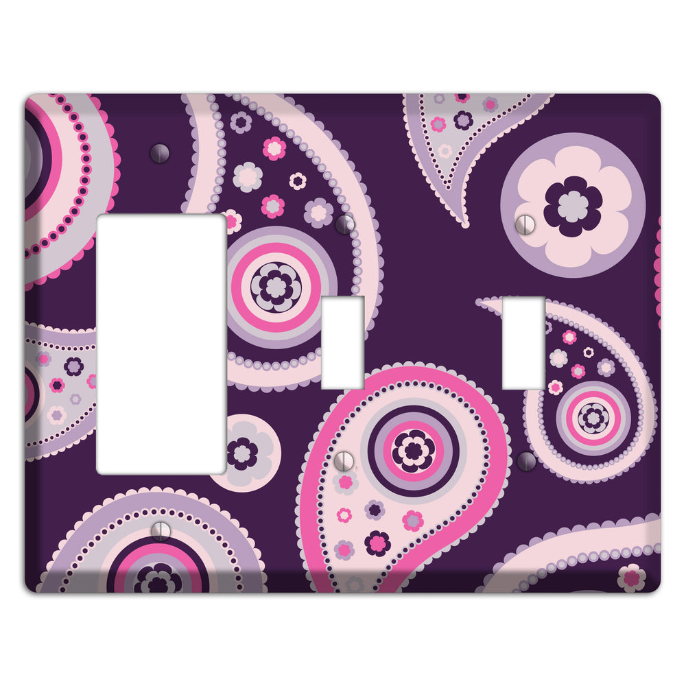 Purple Paisley Rocker / 2 Toggle Wallplate