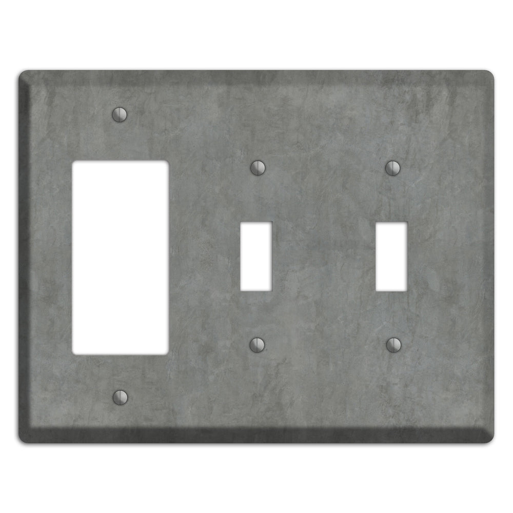 Stucco Grey Rocker / 2 Toggle Wallplate