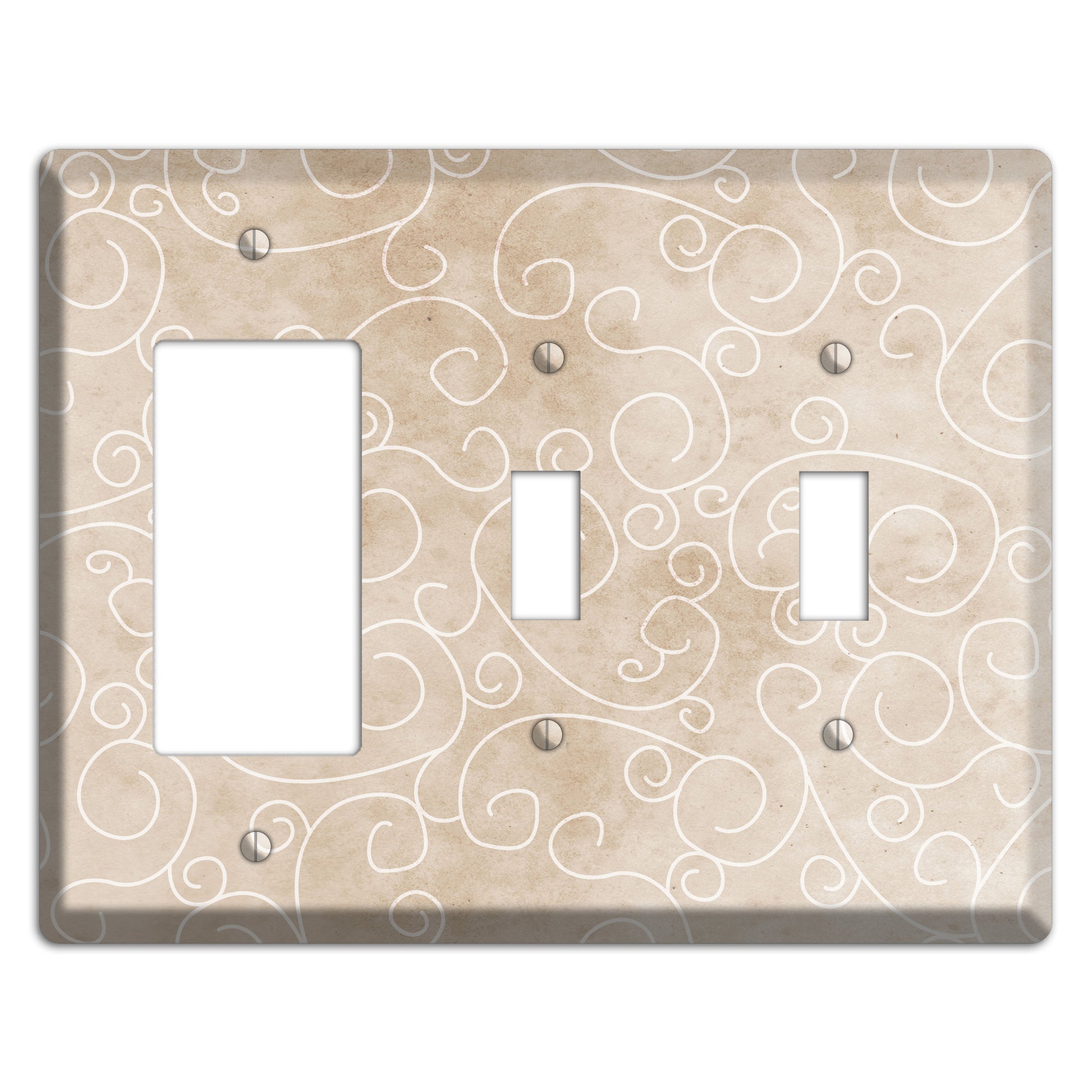 Wafer Neutral Texture Rocker / 2 Toggle Wallplate